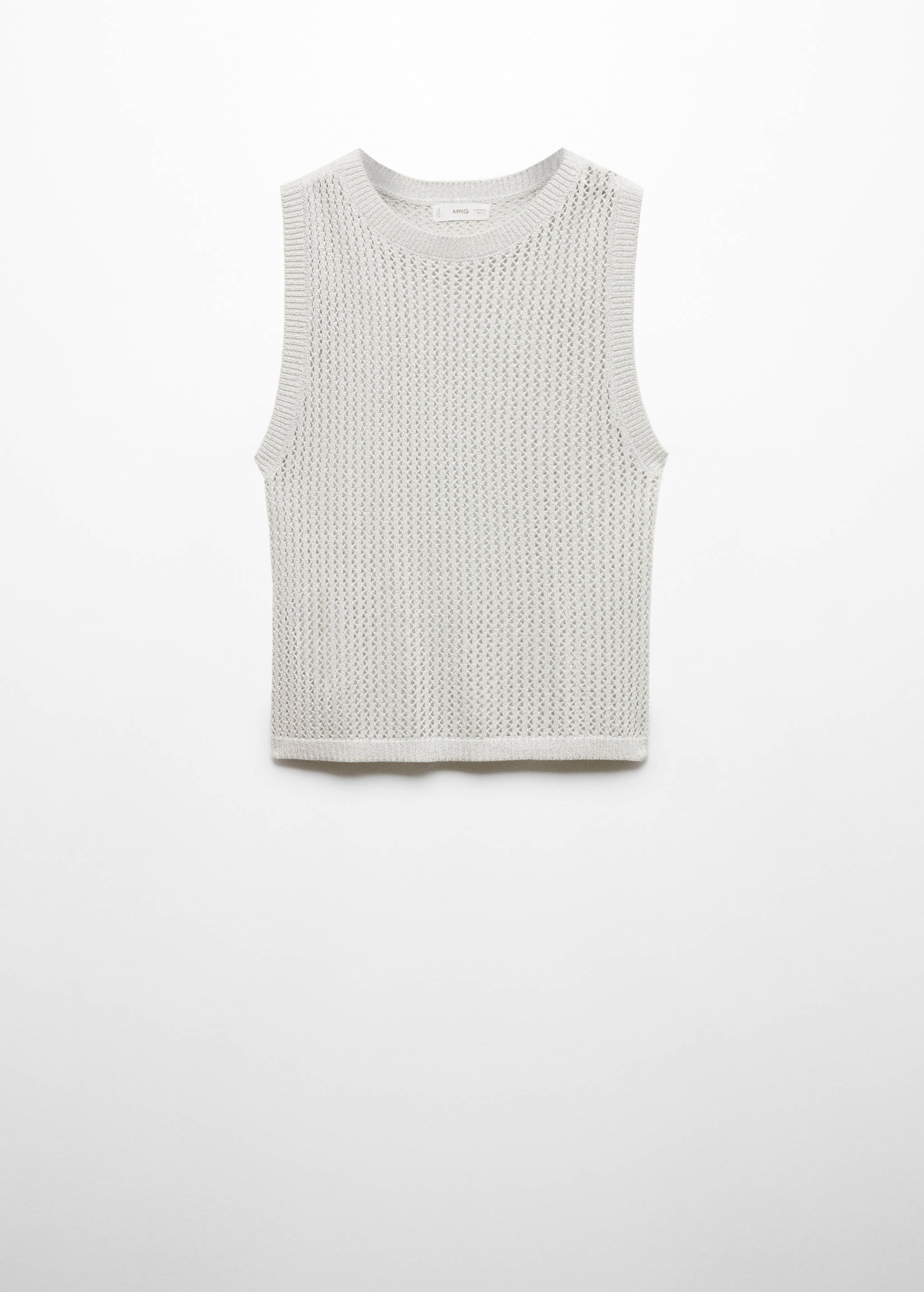 Knitted lurex top with lace design - Article without model