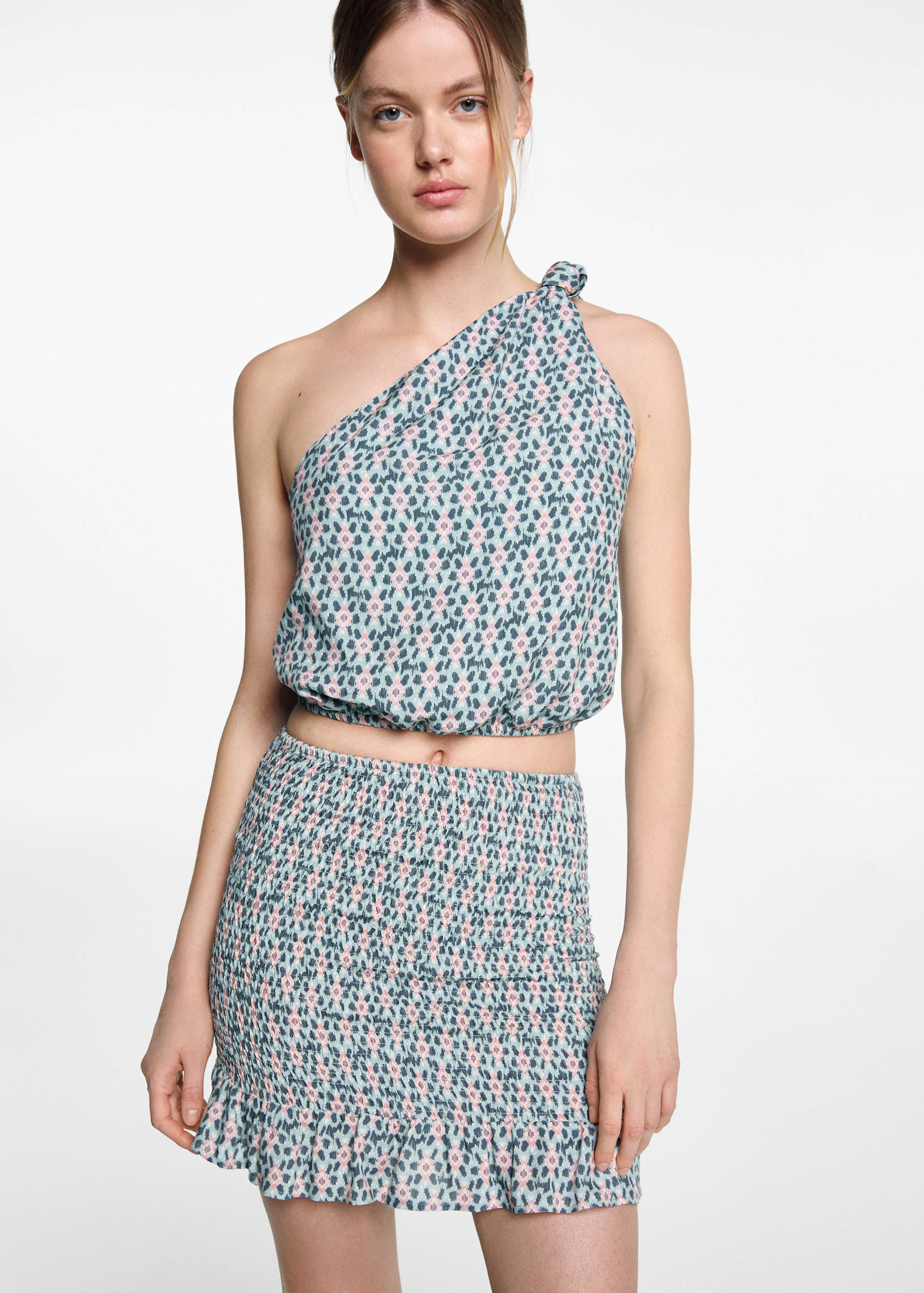 Gathered skirt with ruffles - Medium plane