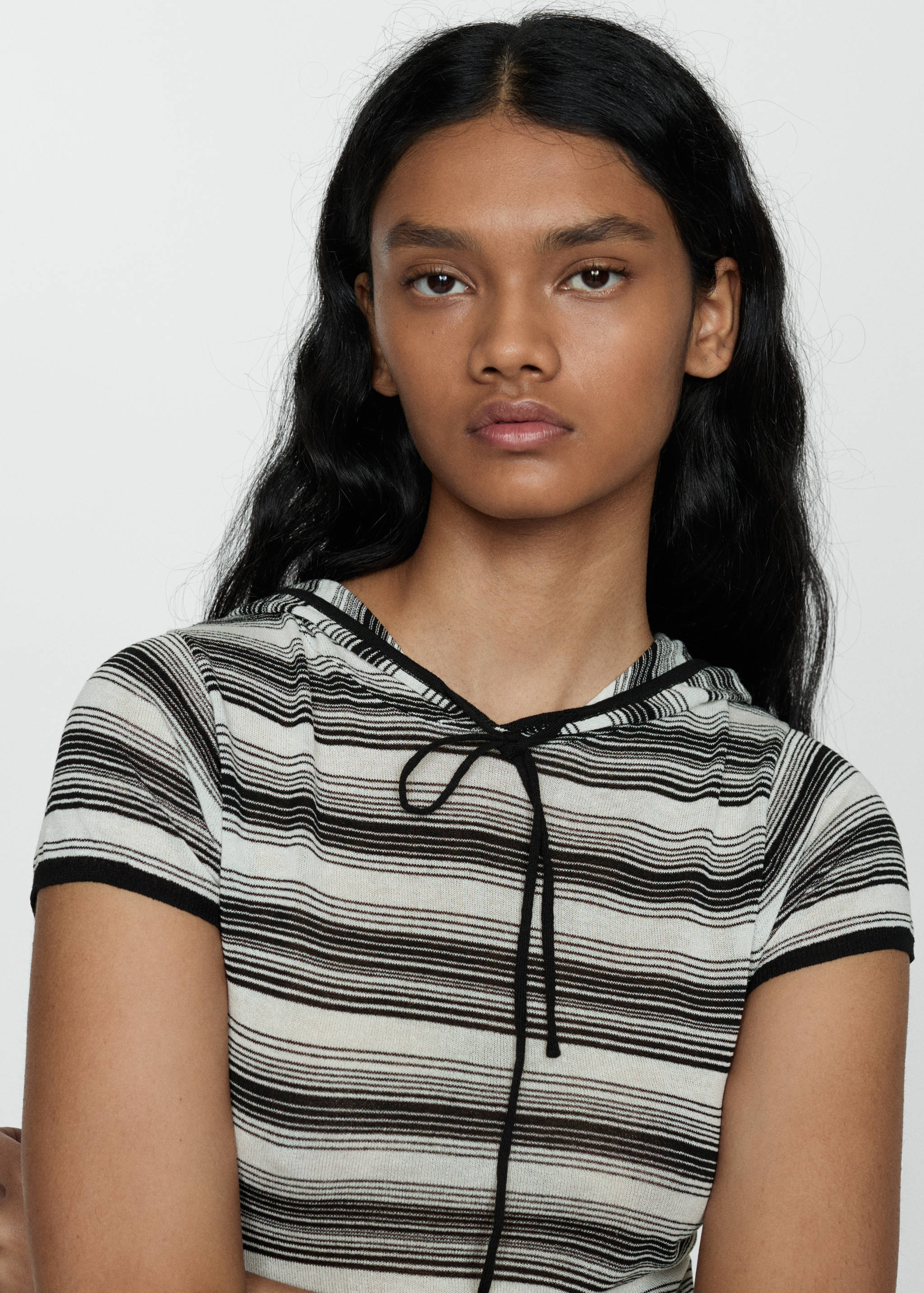 Vestido rayas capucha - Detalle del artículo 1