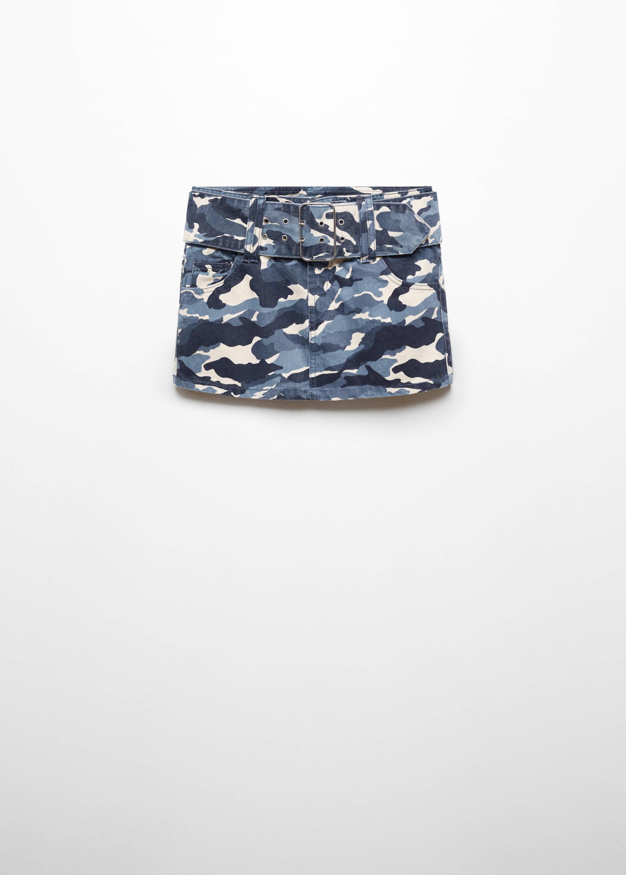 Camouflage mini-skirt with belt - Article without model