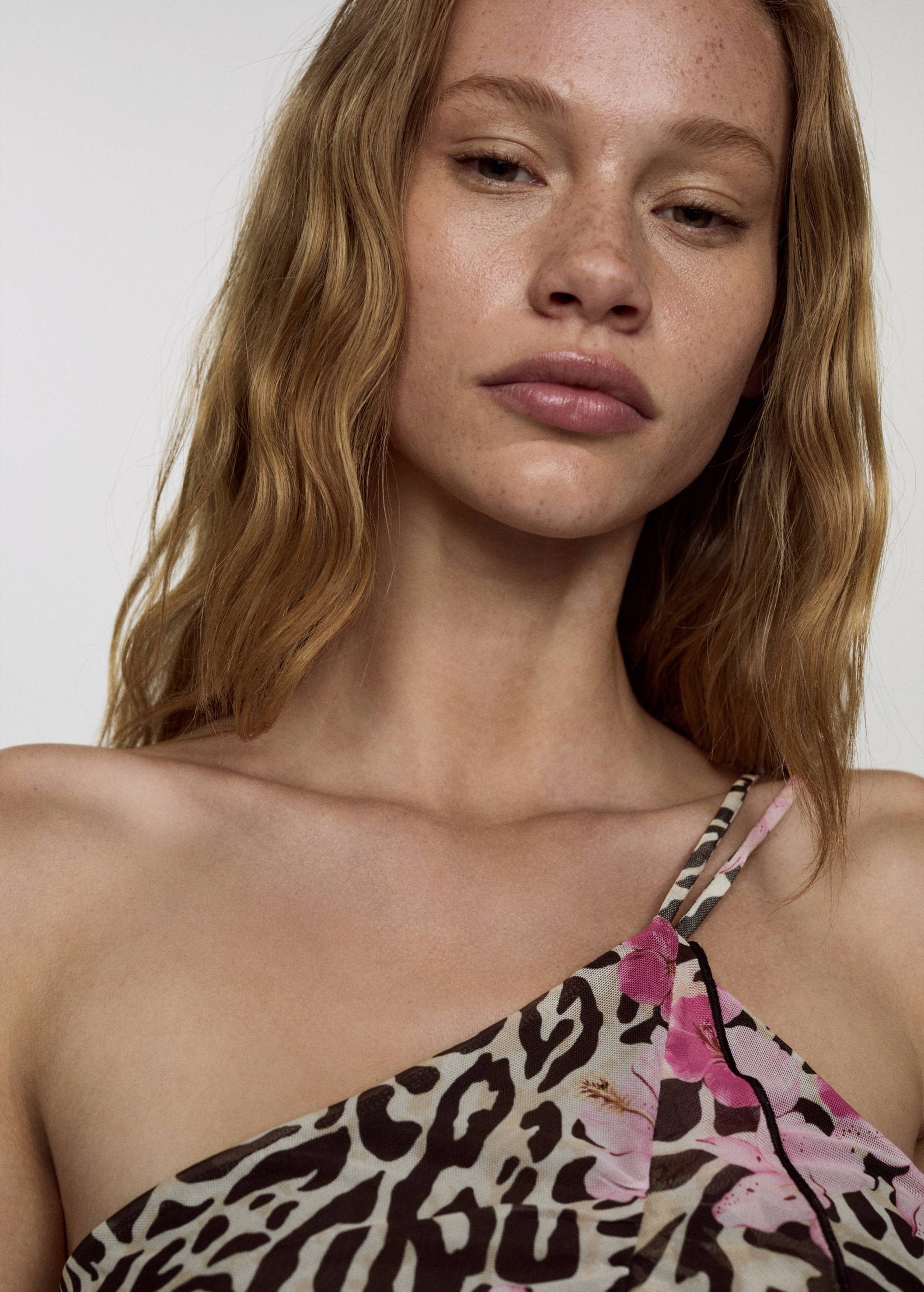 Leopard-print ruffled dress - Details of the article 1