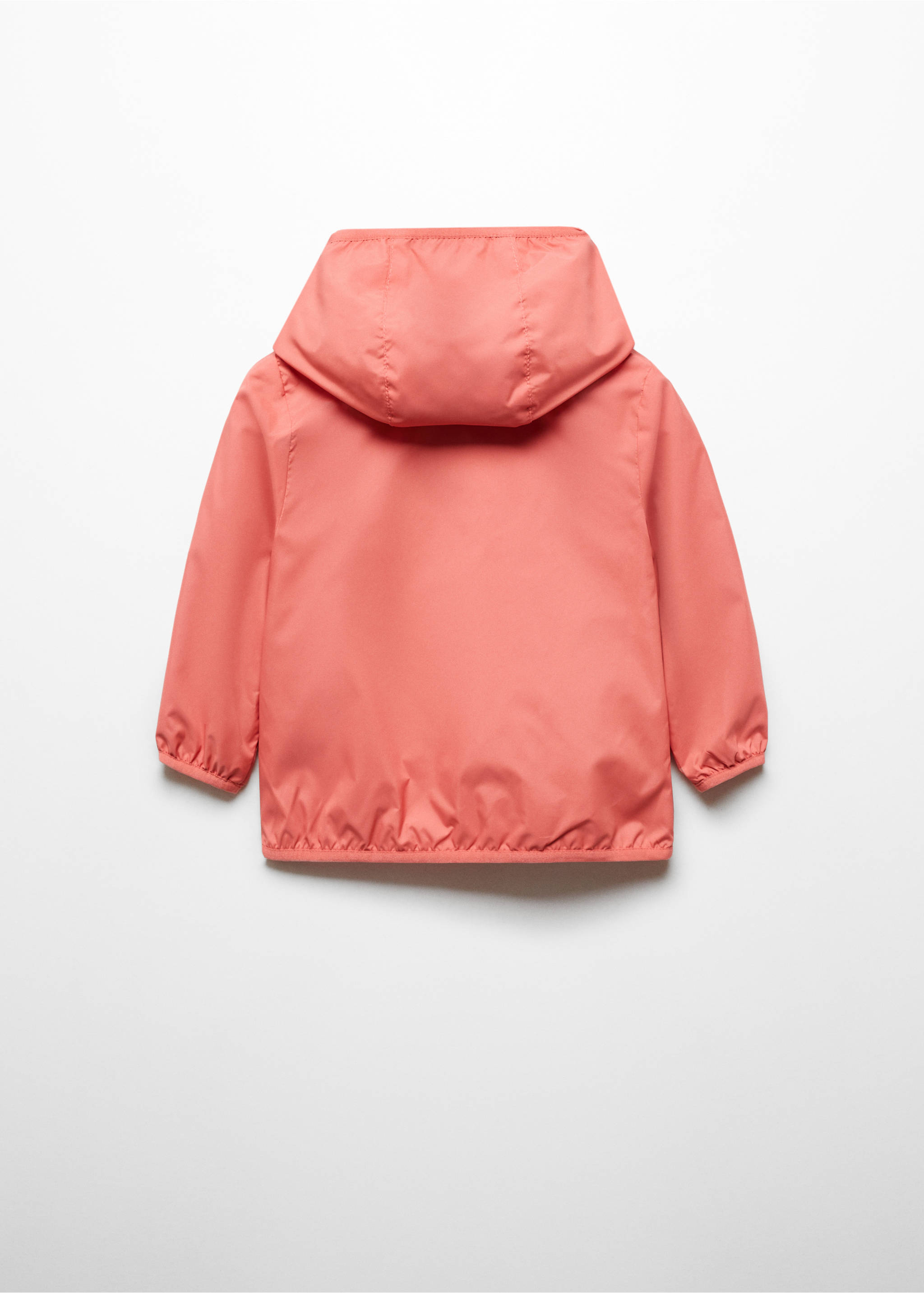 Raincoat hooded jacket - Reverse of the article, Coral Red. Ref: 67047916-00.