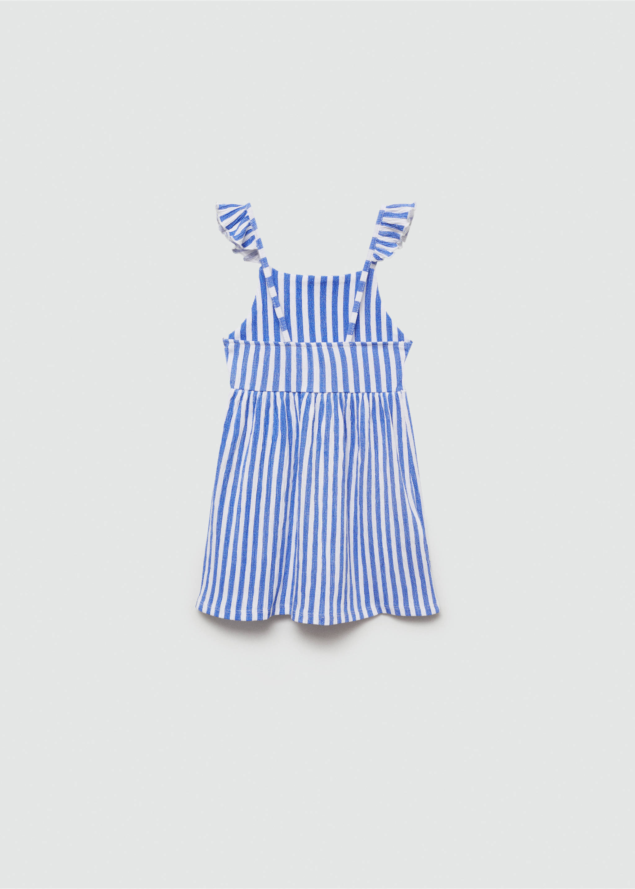 Striped ruffle dress - Reverse of the article, China Blue. Ref: 67047919-00.