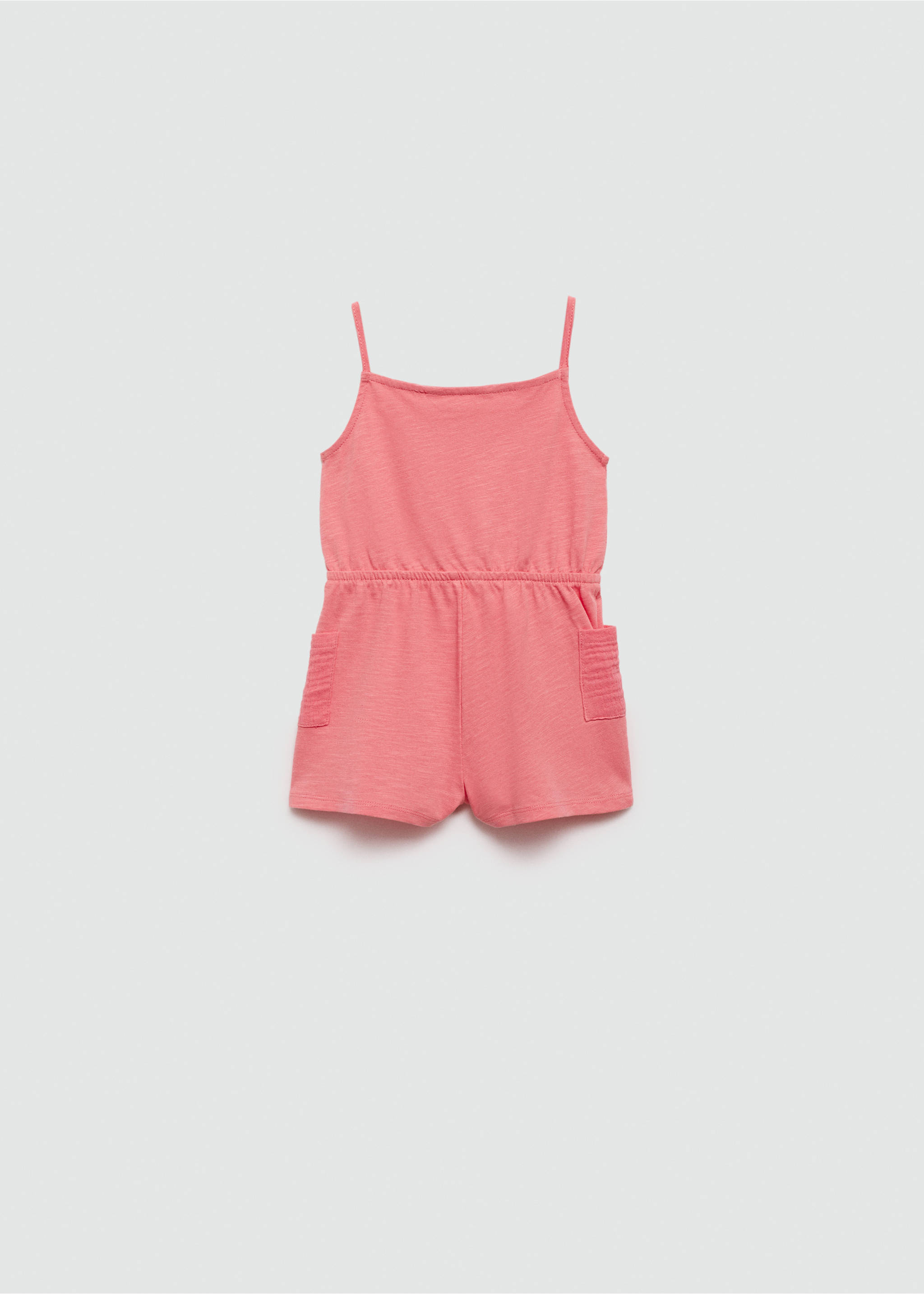 Cotton short jumpsuit - Reverse of the article, Coral Red. Ref: 67047921-00.