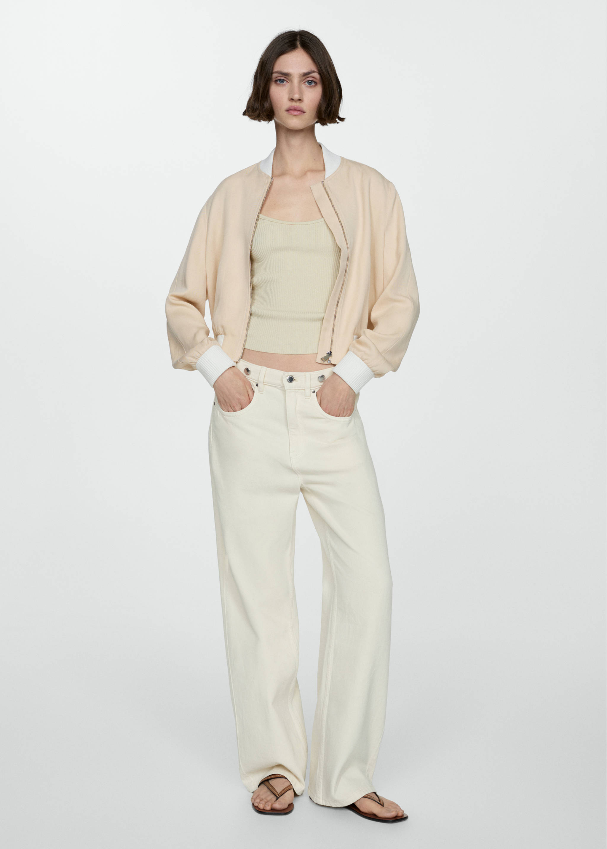 Linen lyocell bomber jacket - General plane