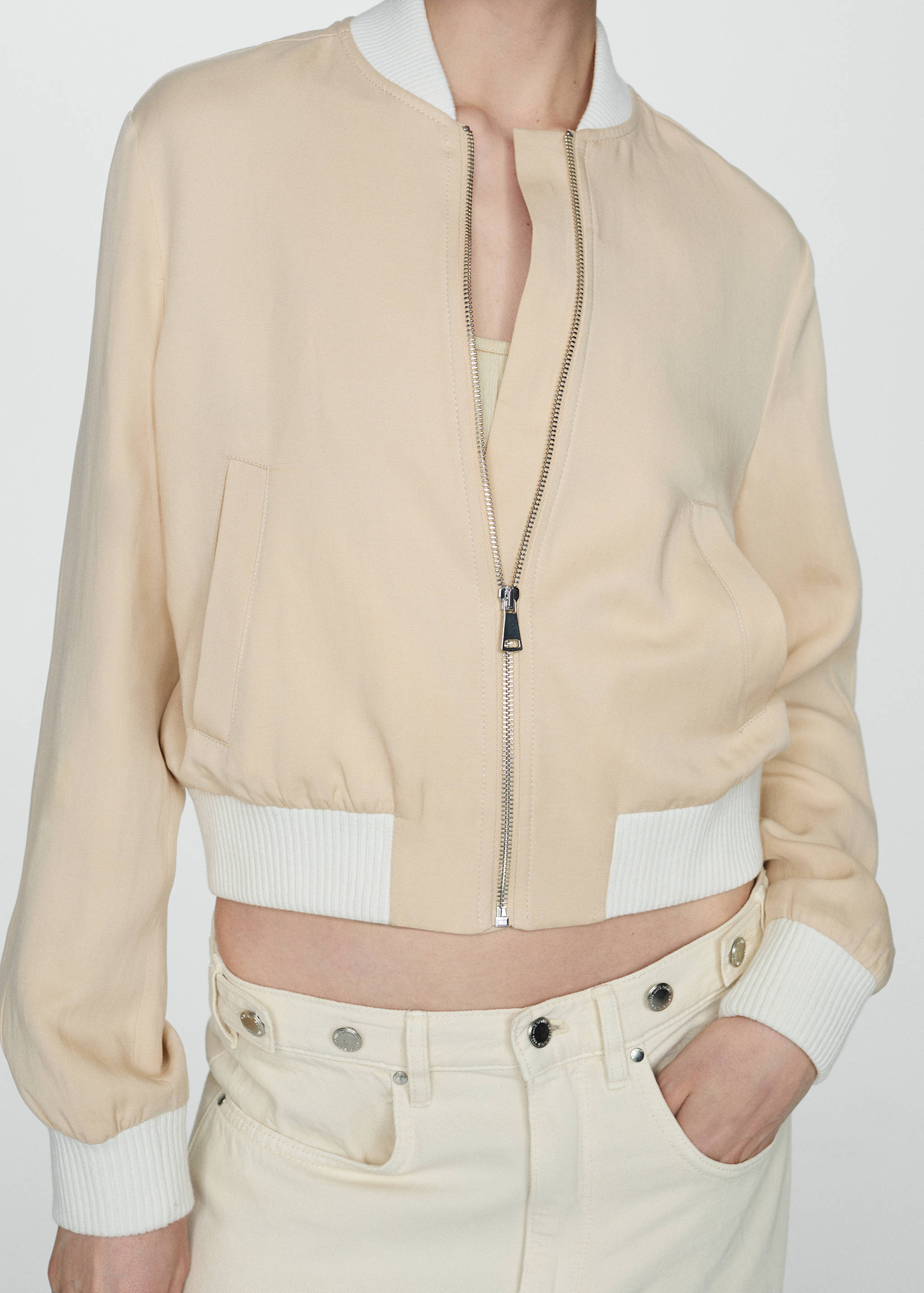 Linen lyocell bomber jacket - Details of the article 6
