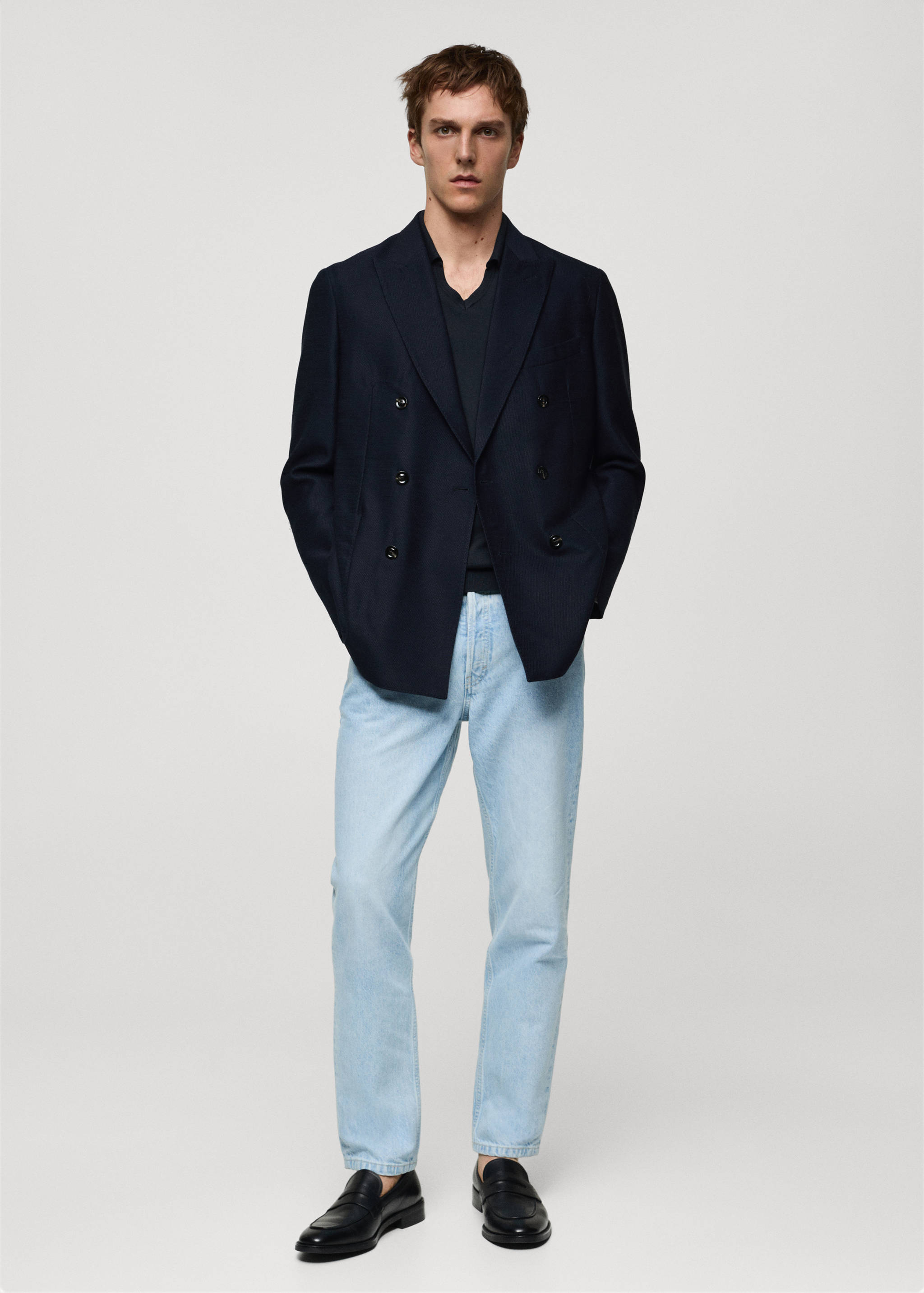 Americana cruzada twill 100% lana virgen - Plano general