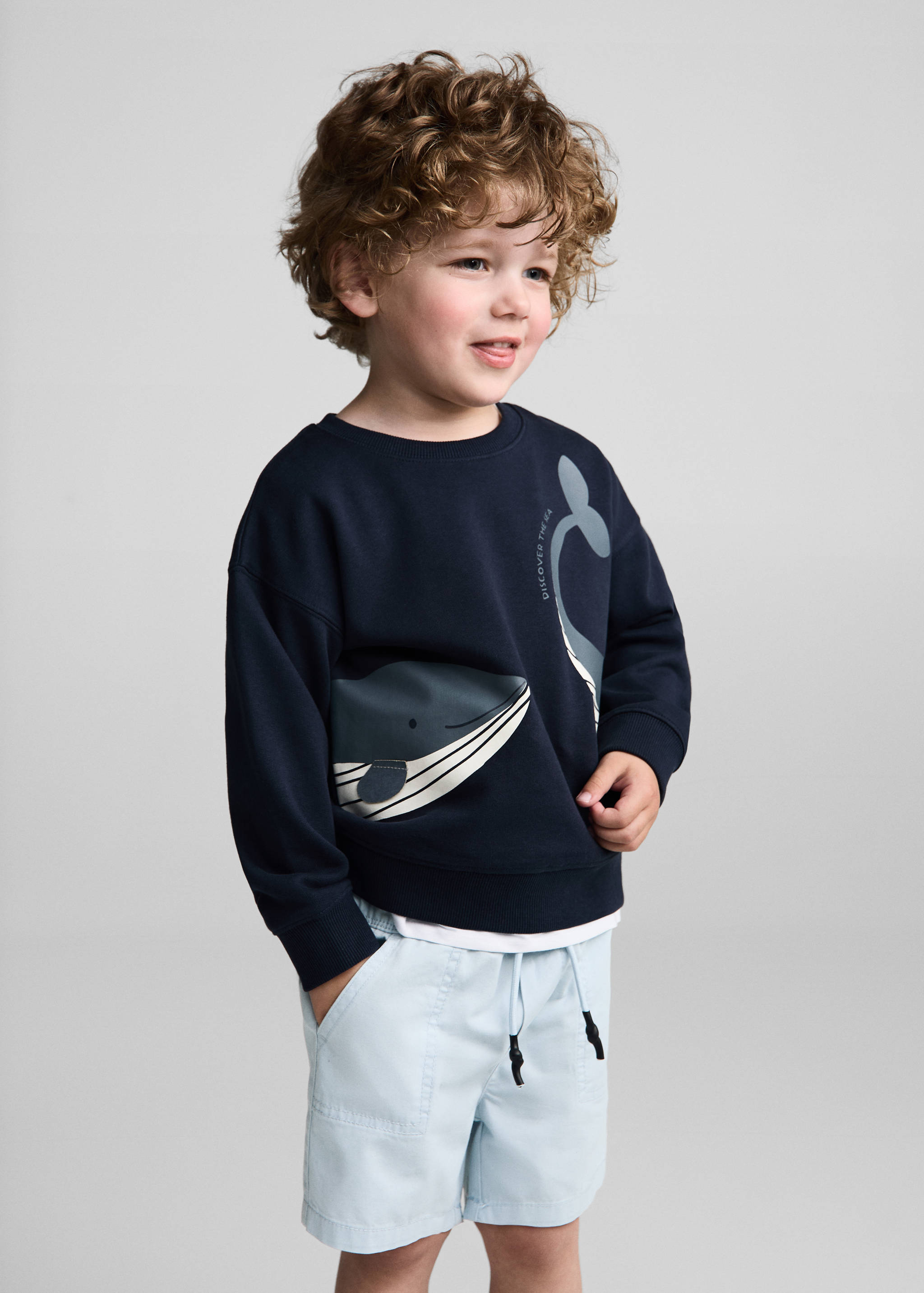 Elastic waist Bermuda shorts - Medium plane