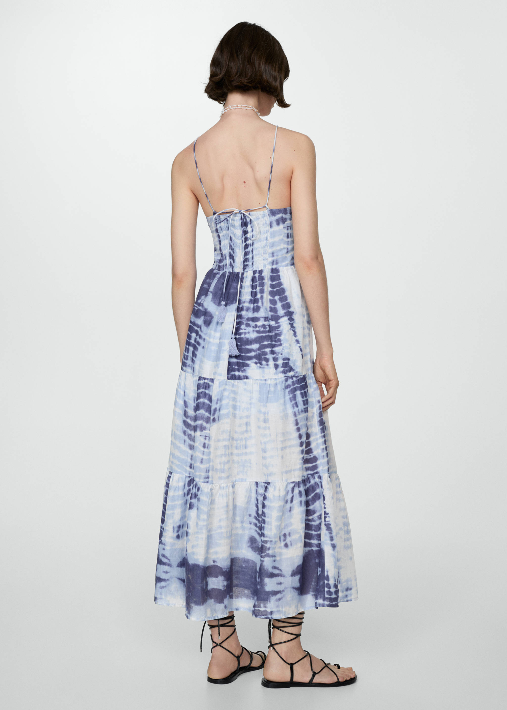 V-neck printed dress - Reverse of the article