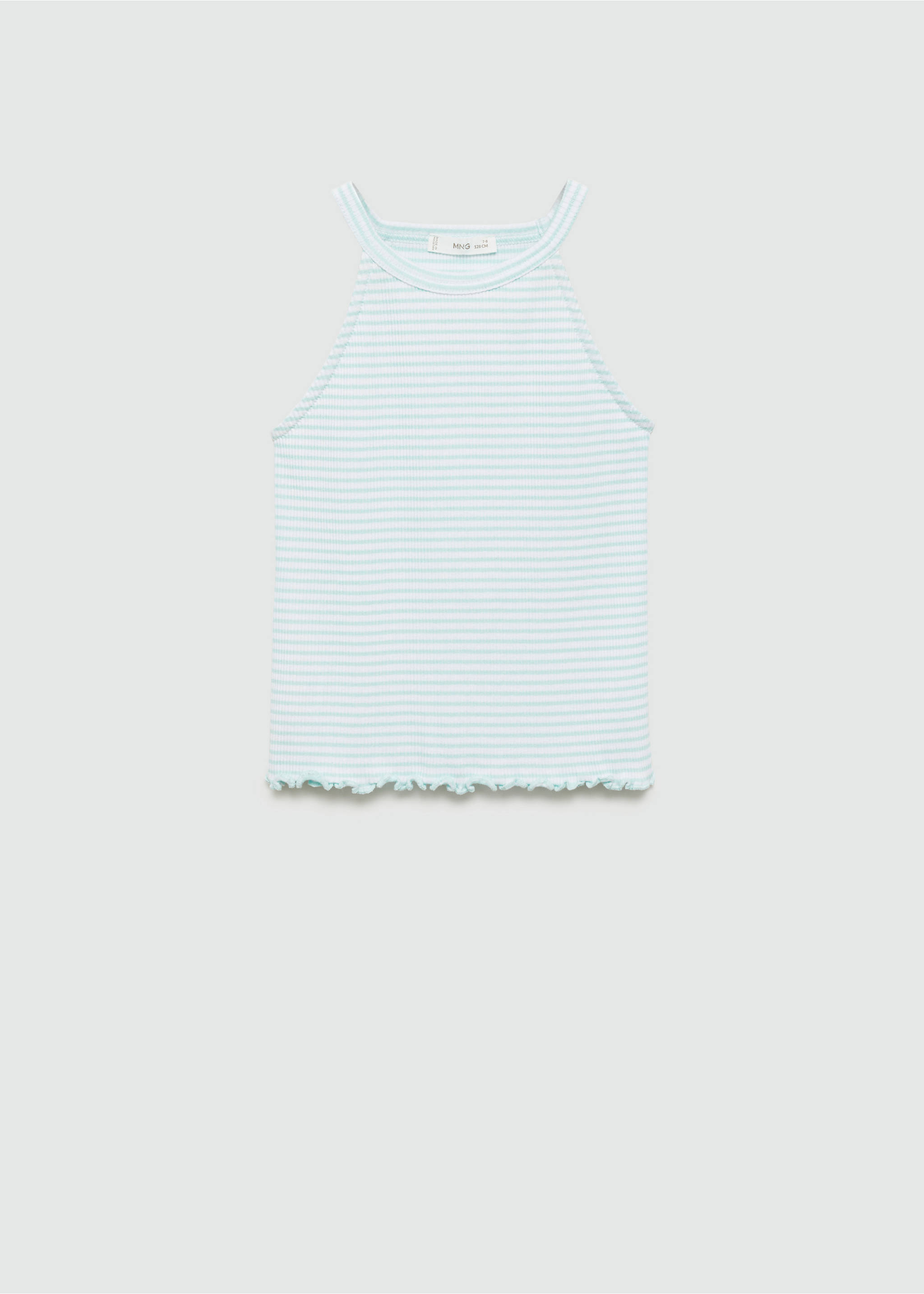 Striped strap T-shirt - Article without model, Aqua Green. Ref: 67048648-00.