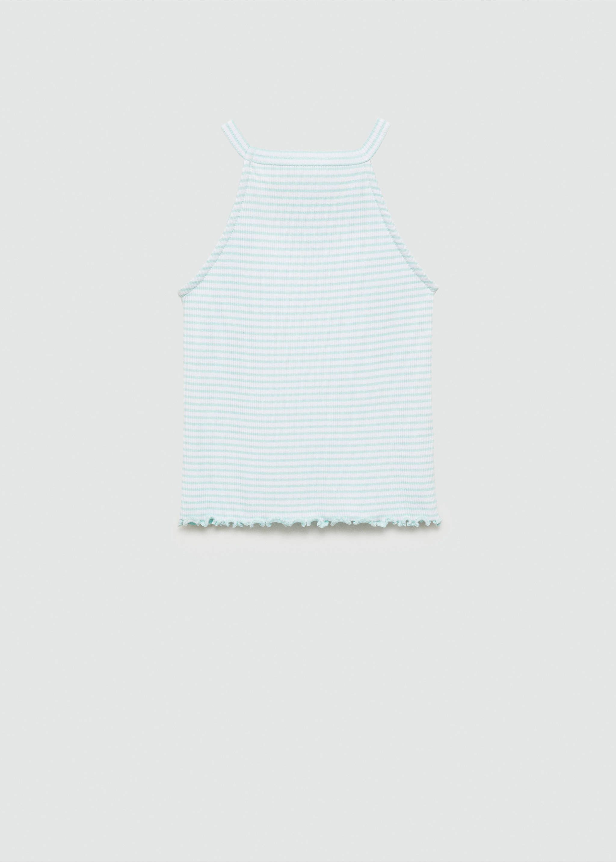 Striped strap T-shirt - Reverse of the article, Aqua Green. Ref: 67048648-00.