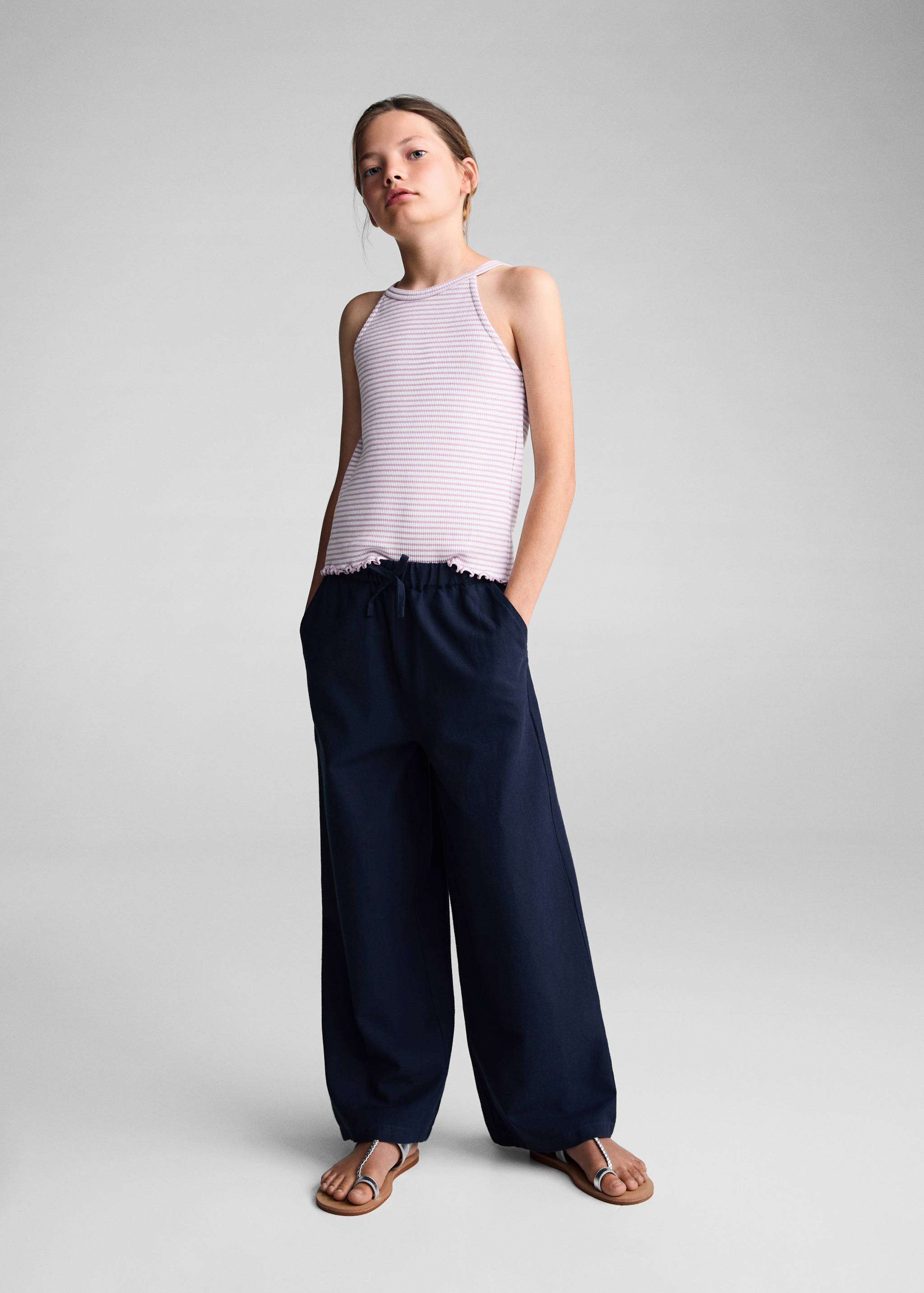 Striped strap T-shirt - General plane