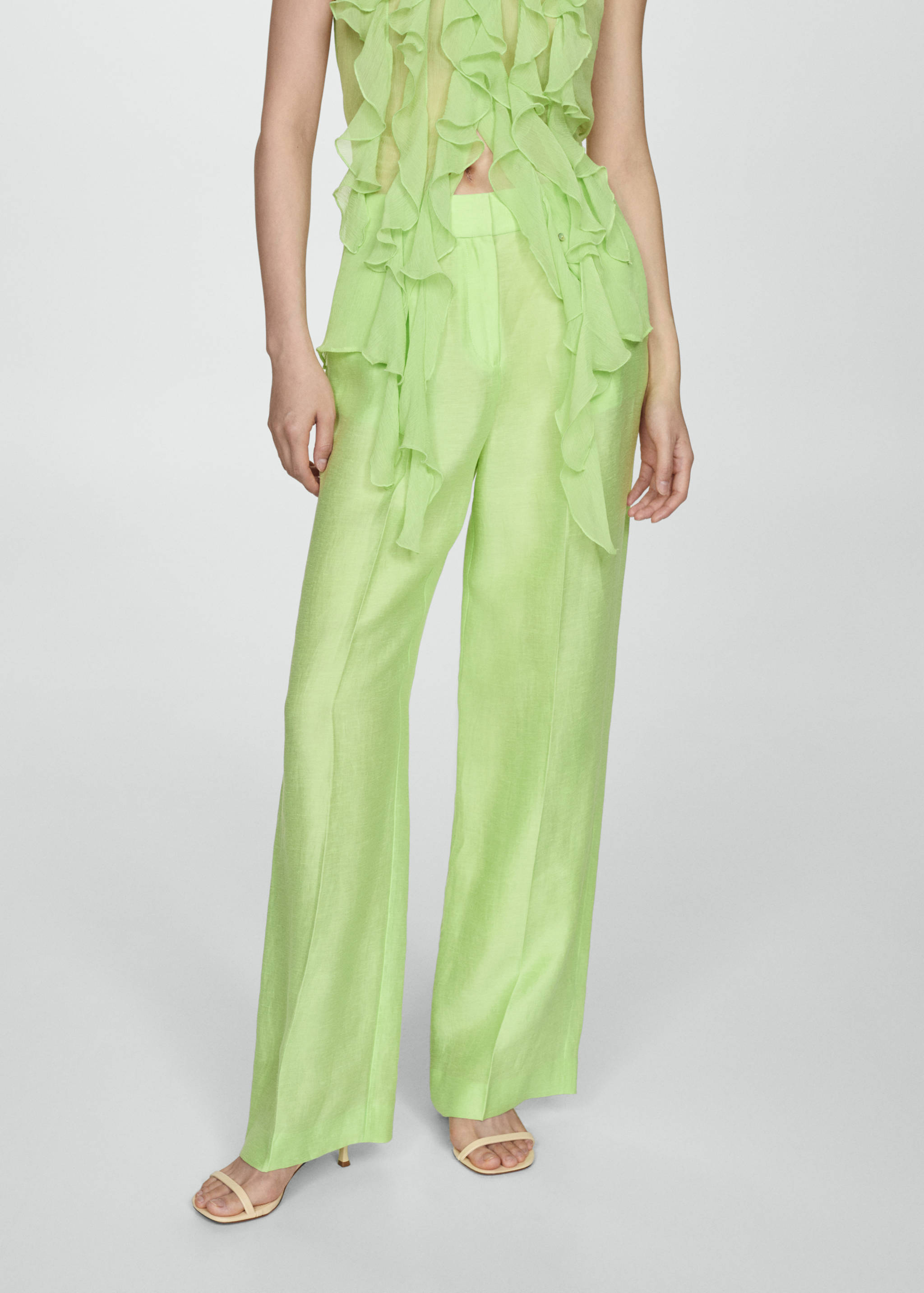 Wide leg linen trousers - Medium plane
