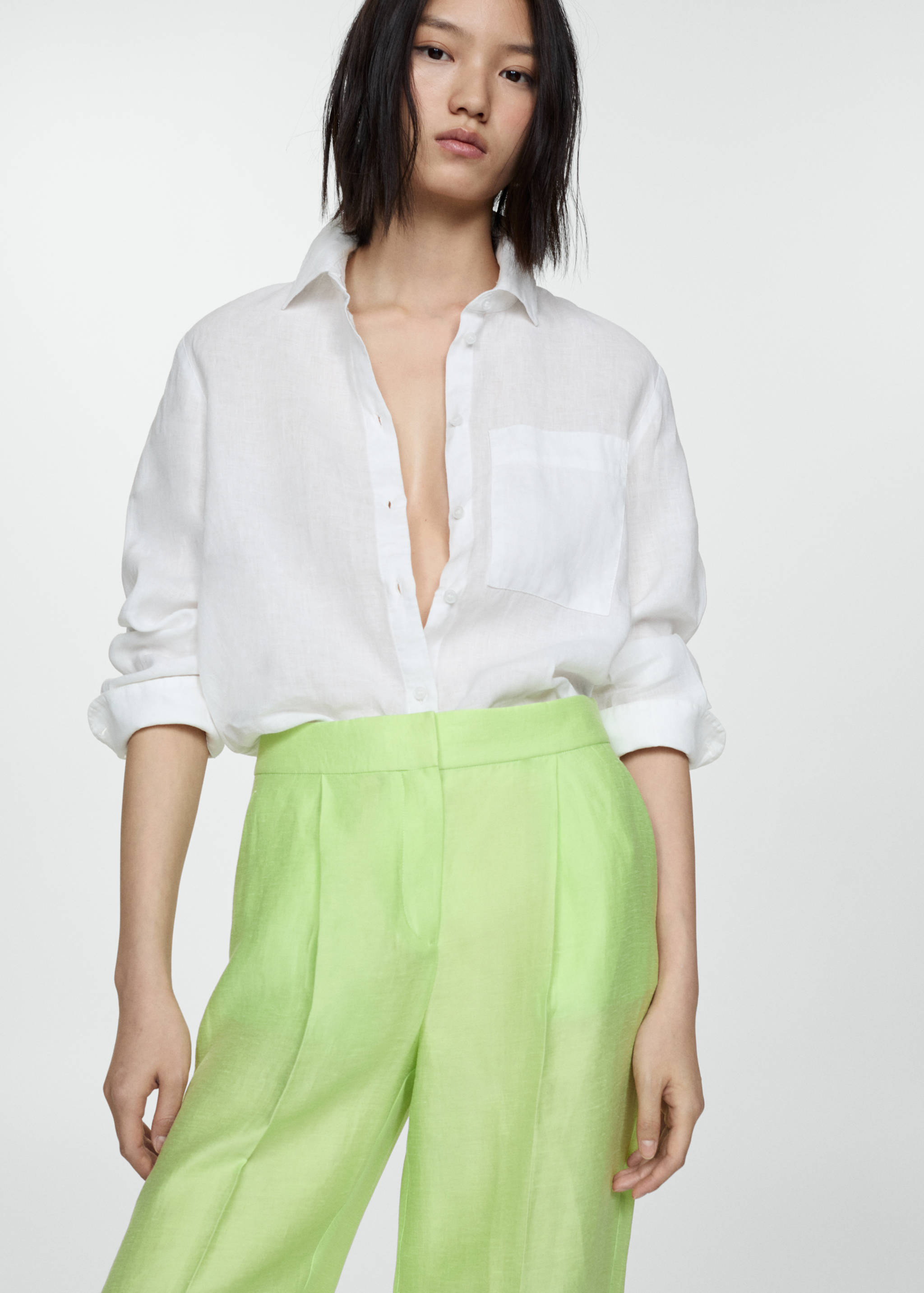 Wide leg linen trousers - Details of the article 6