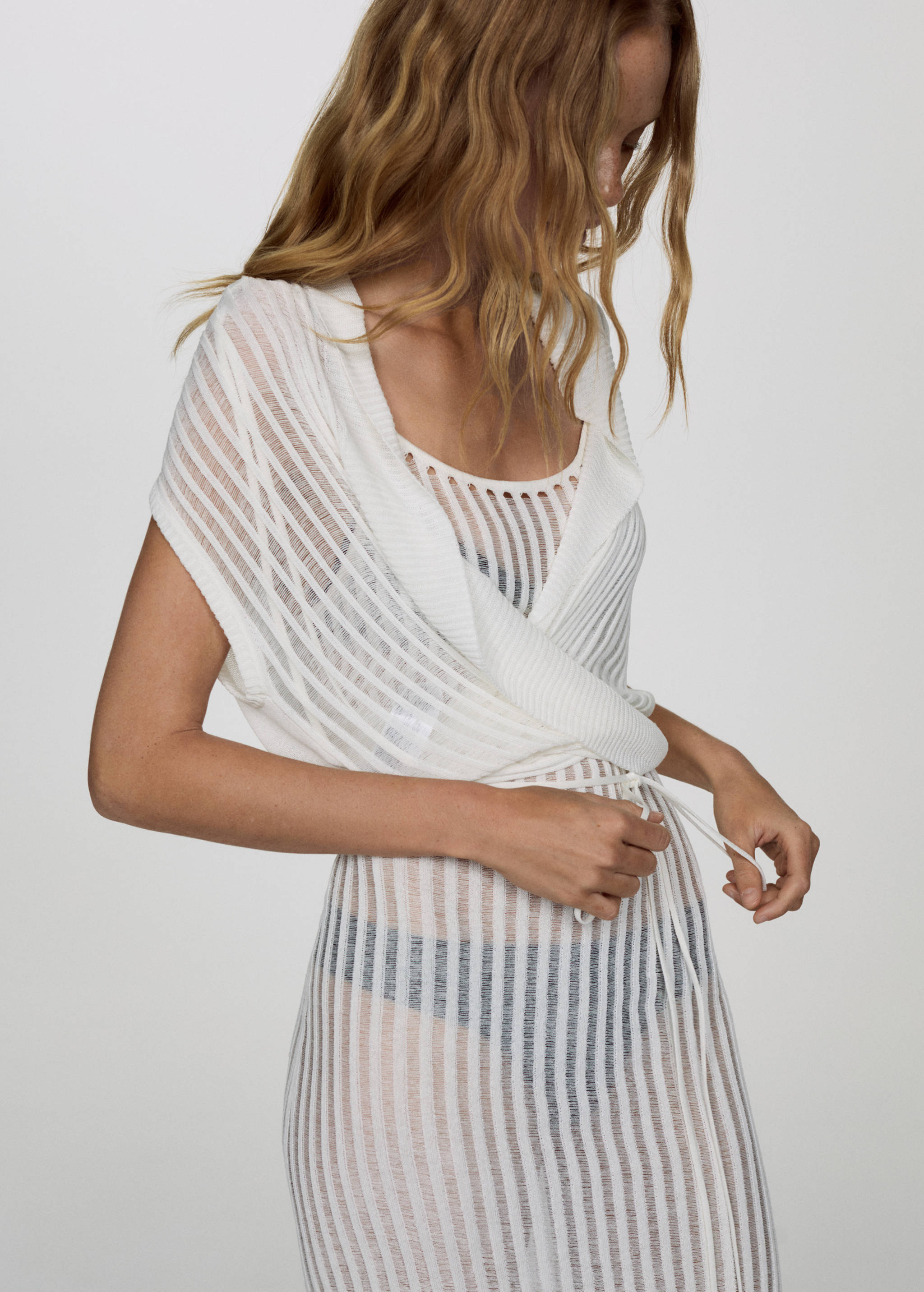 Double-breasted knitted waistcoat - Details of the article 1