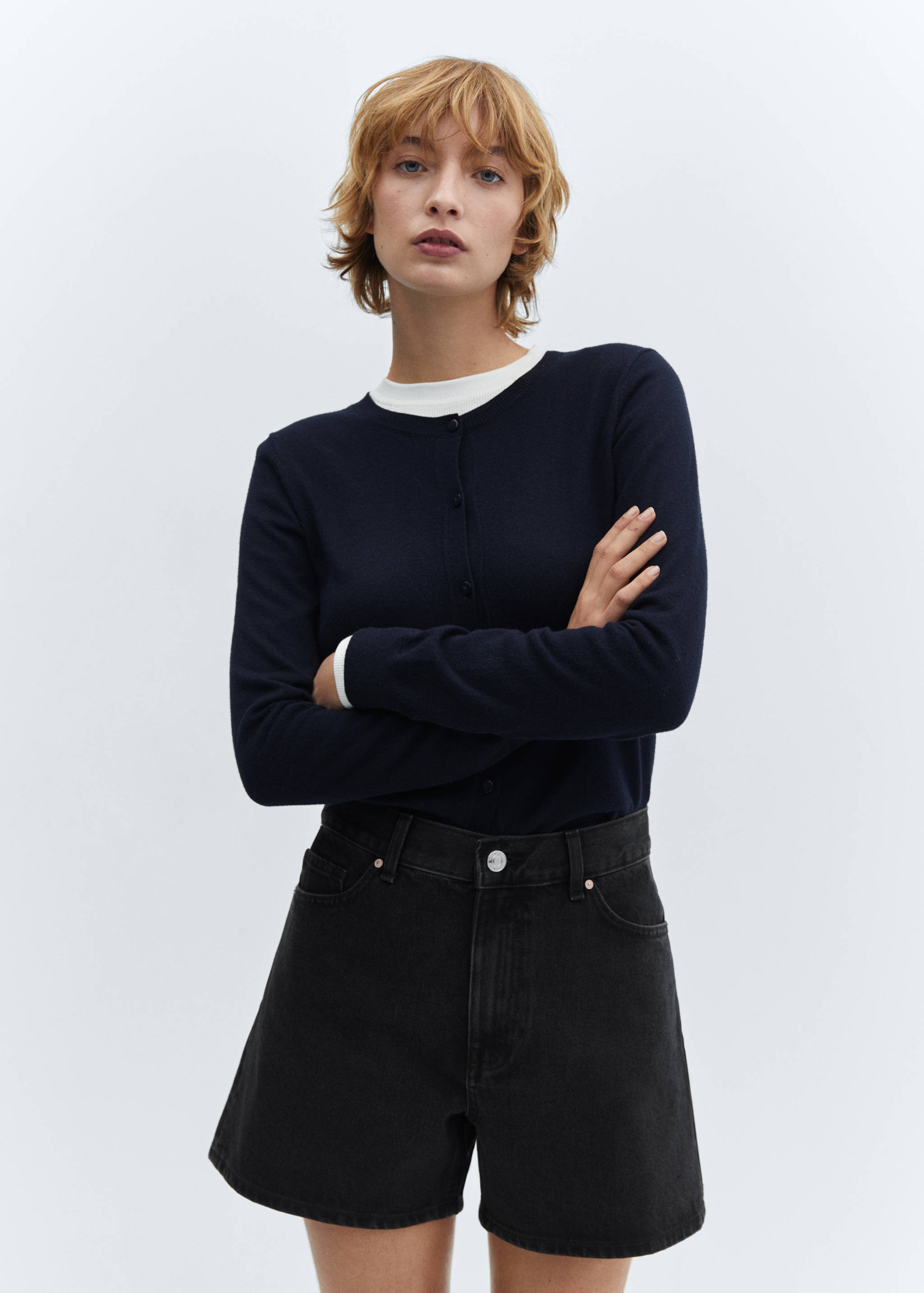 High-waist denim shorts - Middenvlak