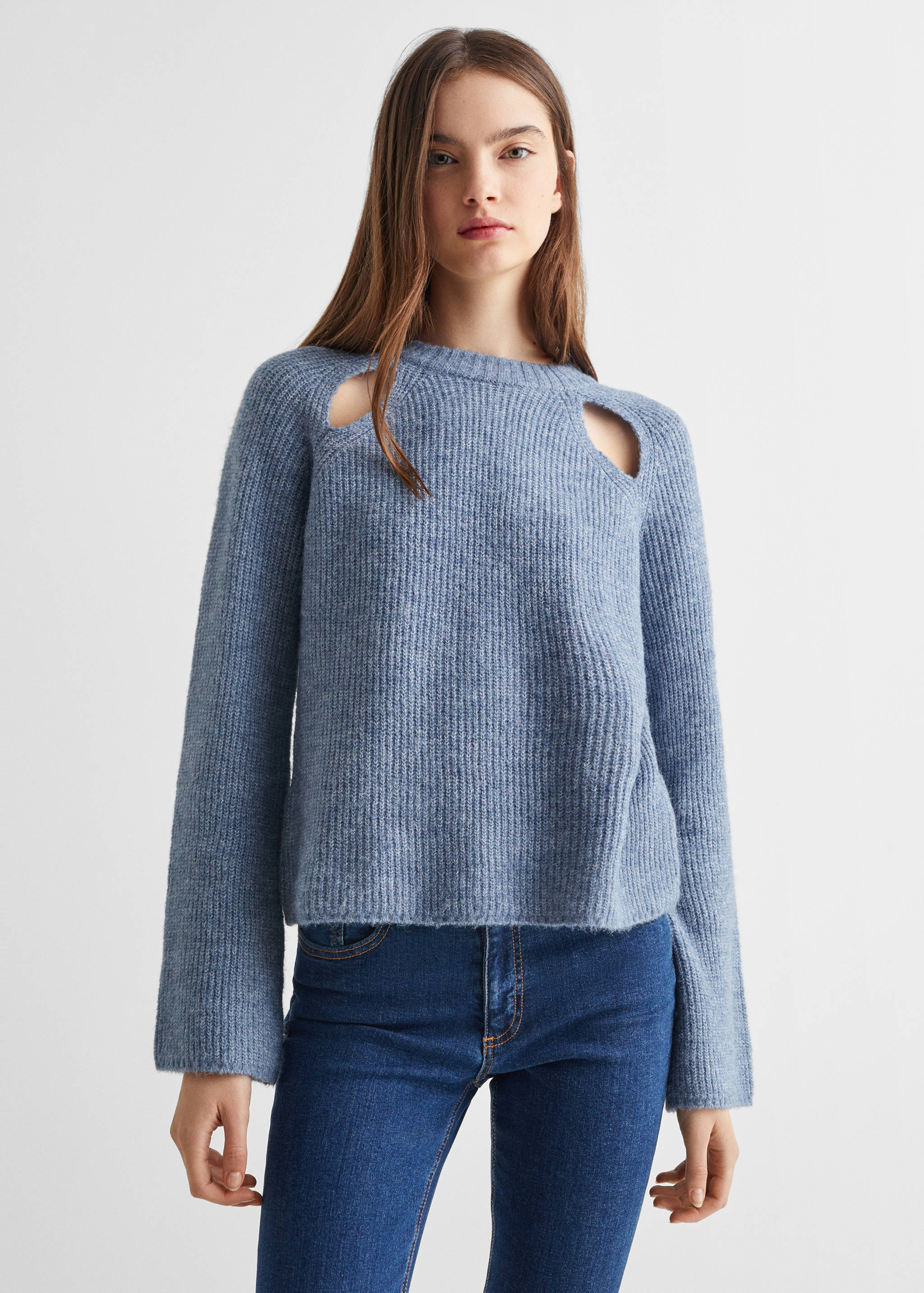 Neck cut-out sweater - Medium plane