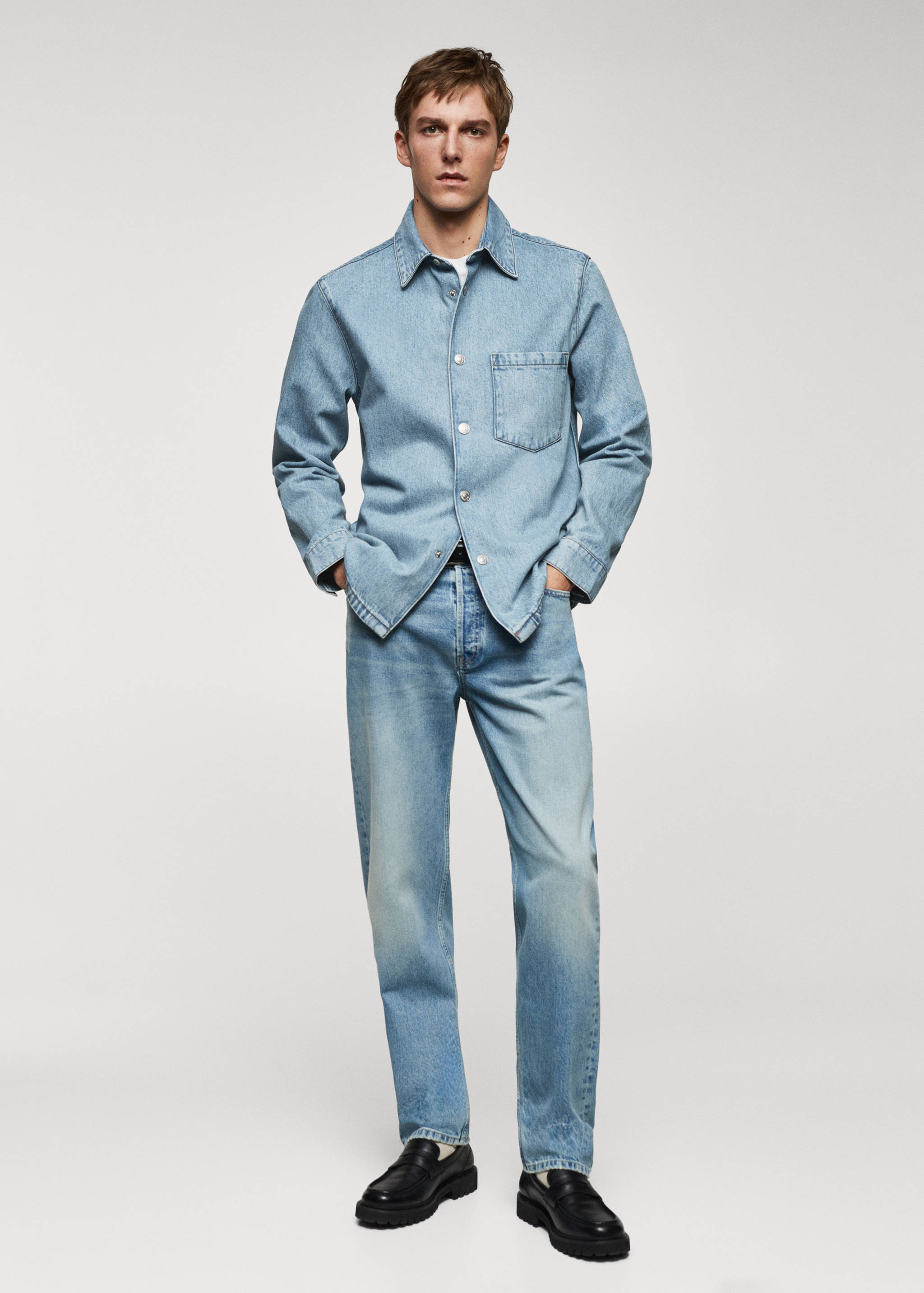 Pocket denim overshirt - General plane