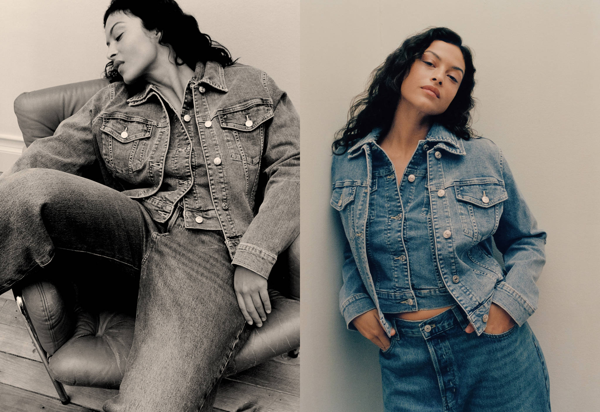 Pocketed denim jacket - Panoramic plane