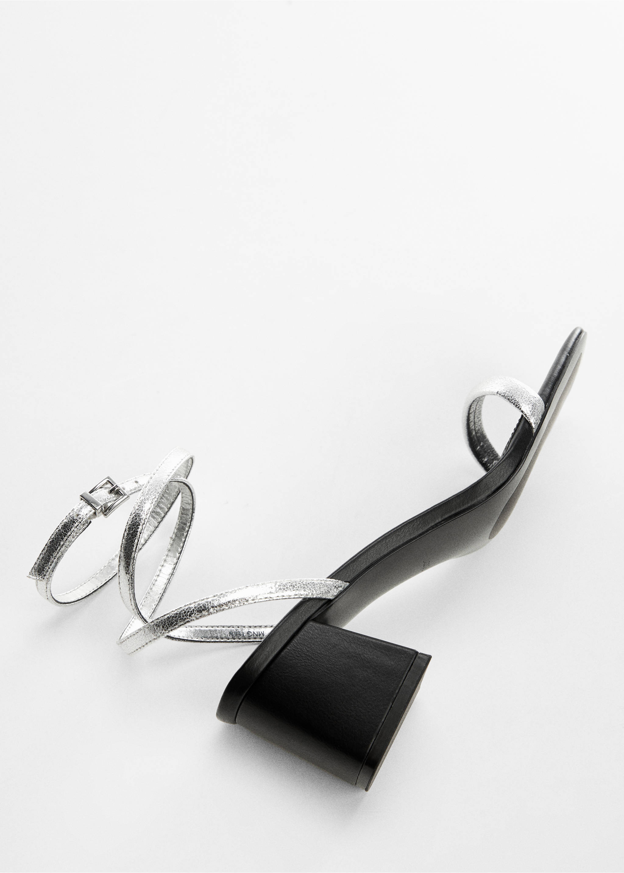 Strappy heeled sandals - Details of the article 2, Silver. Ref: 67050313-00.