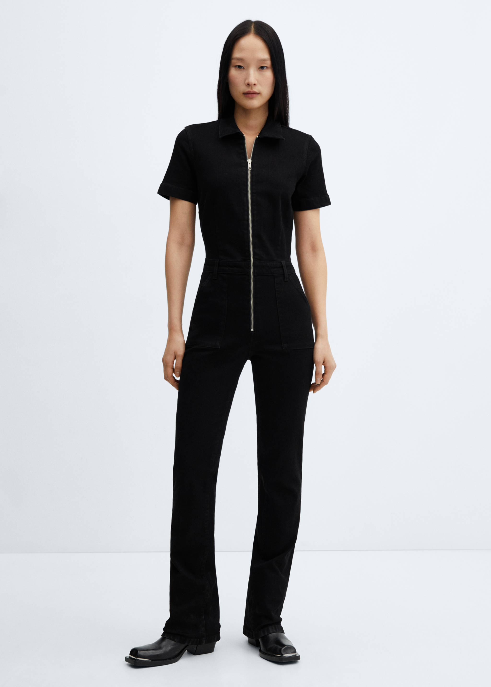 Denim zipper jumpsuit - General plane