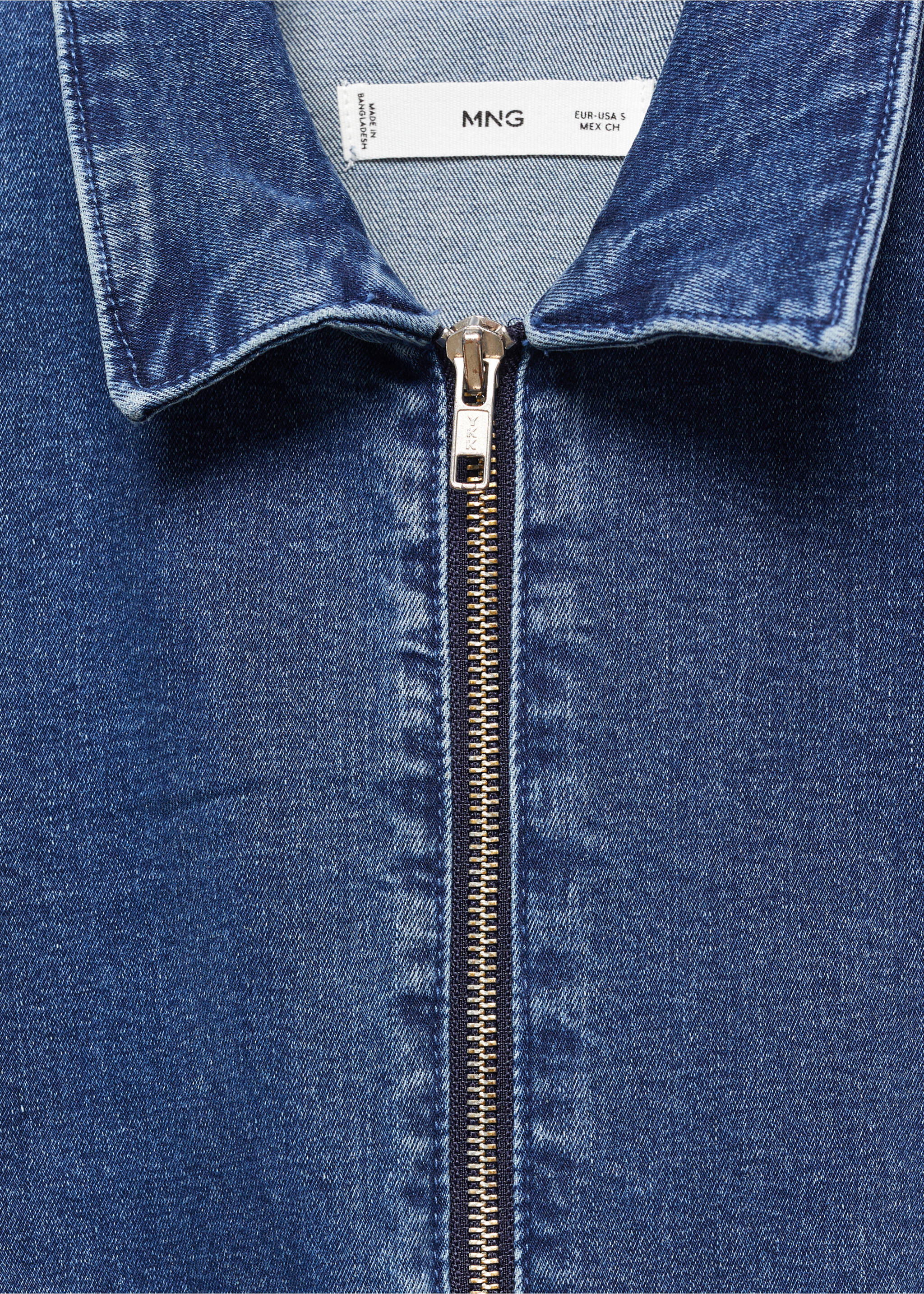 Jeans-Jumpsuit mit Reißverschluss - Detail des Artikels 8, Dunkelblau. Ref: 67050352-00.