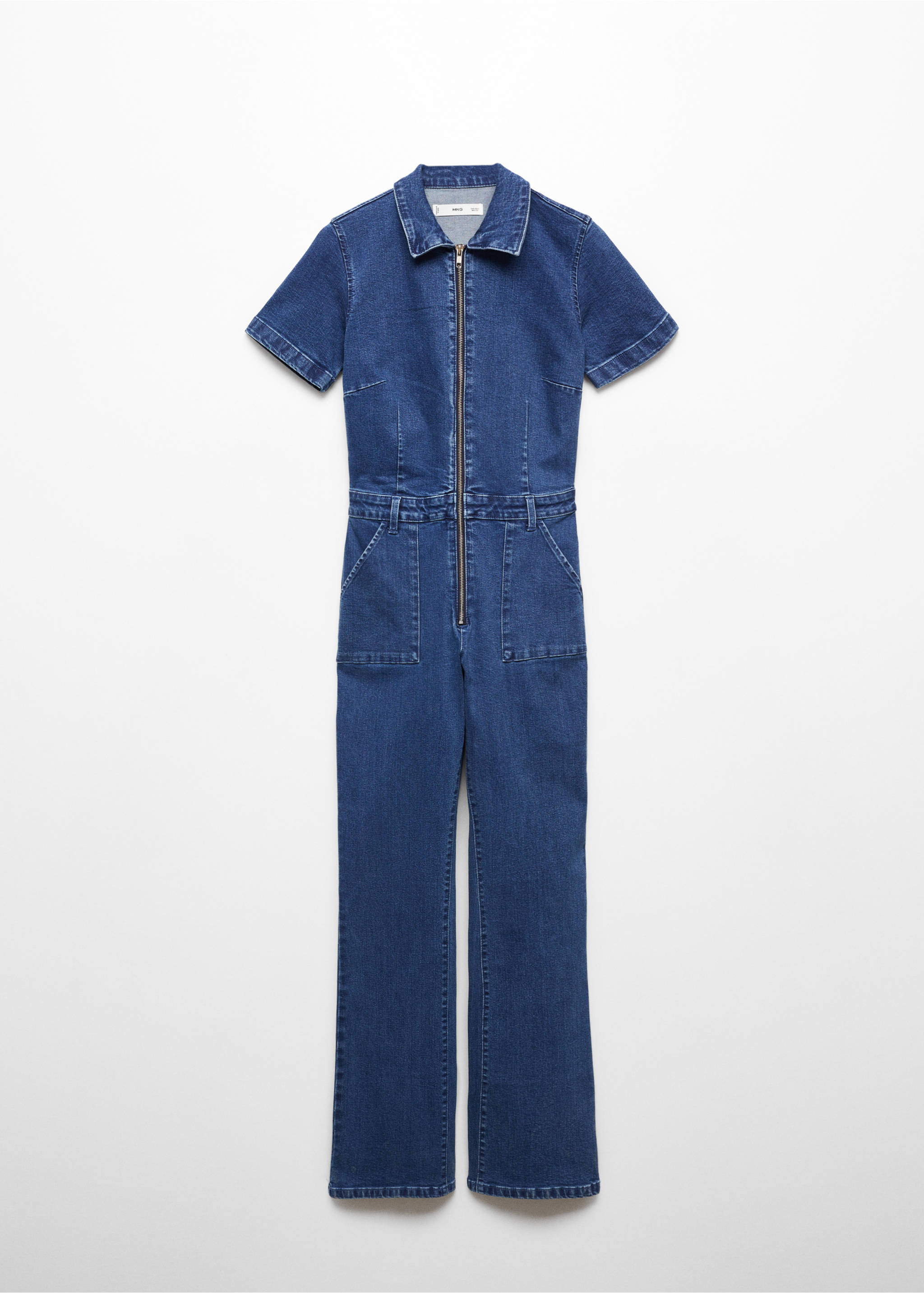 Denim zipper jumpsuit - Article without model, Dark Blue. Ref: 67050352-00.