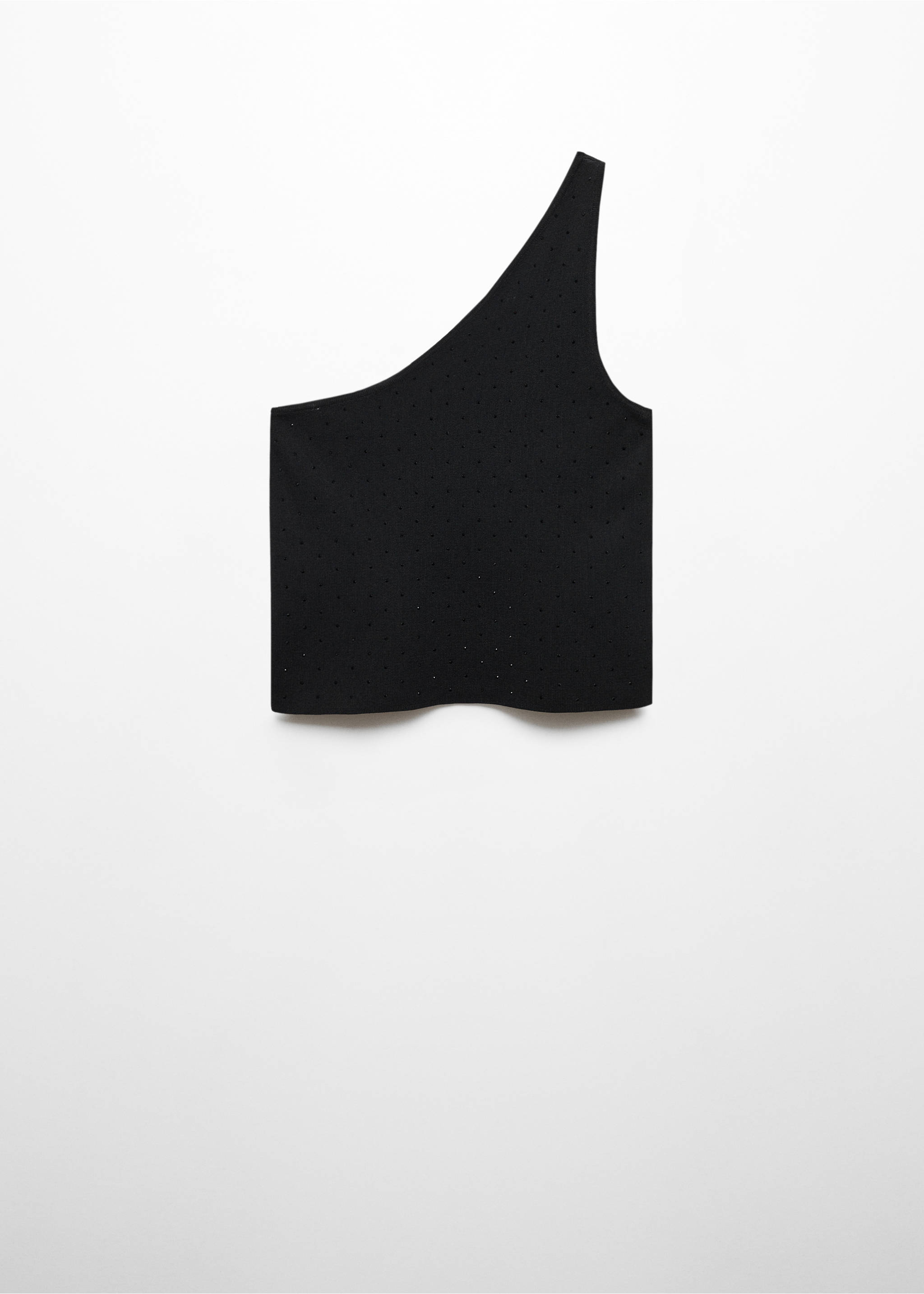Crop top asymétrique - Article sans modèle, Noir. Ref: 67050360-00.