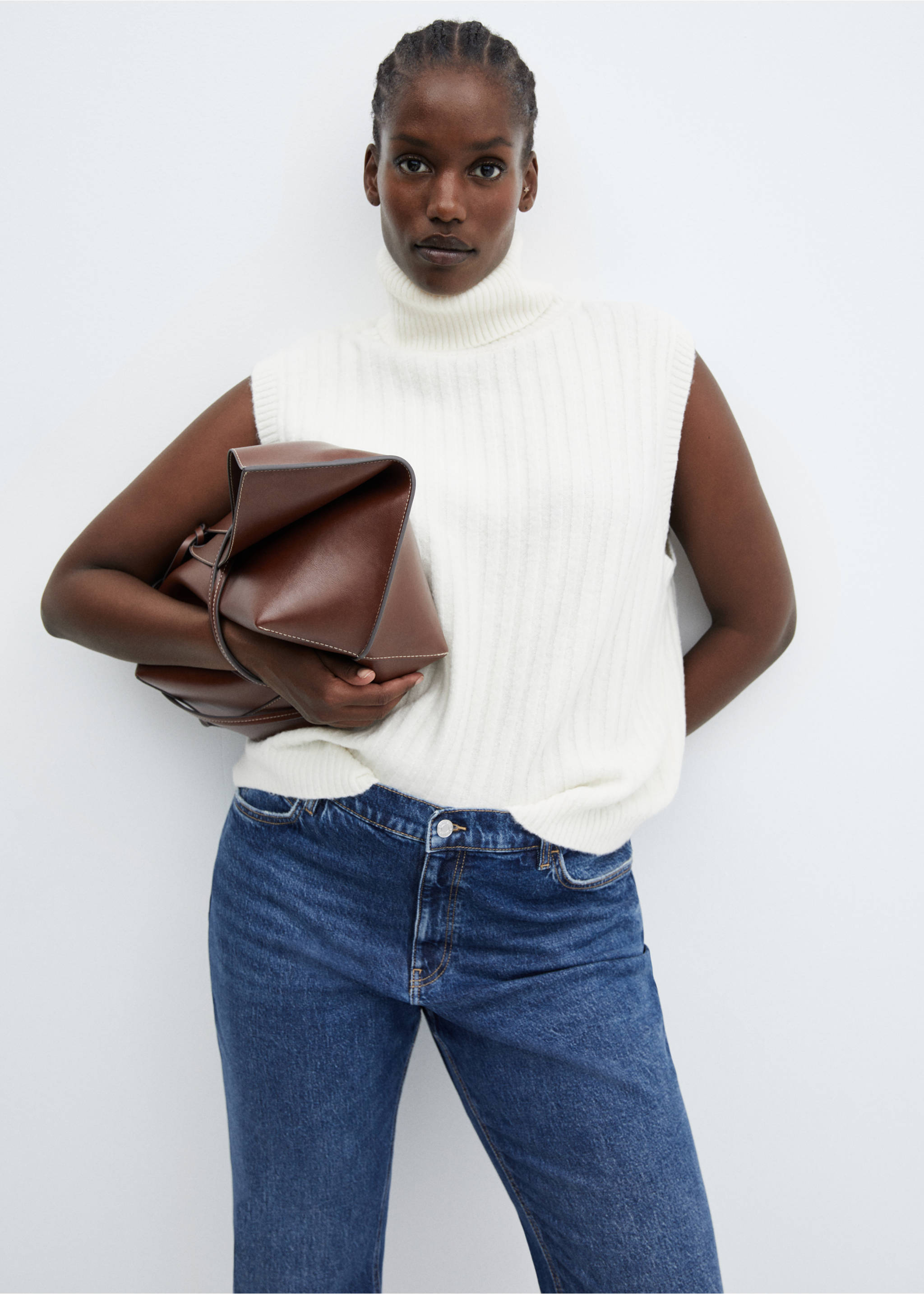 Comfort-Jeans mit hohem Bund Newmom - Detail des Artikels 5, Dunkelblau. Ref: 67050389-00.