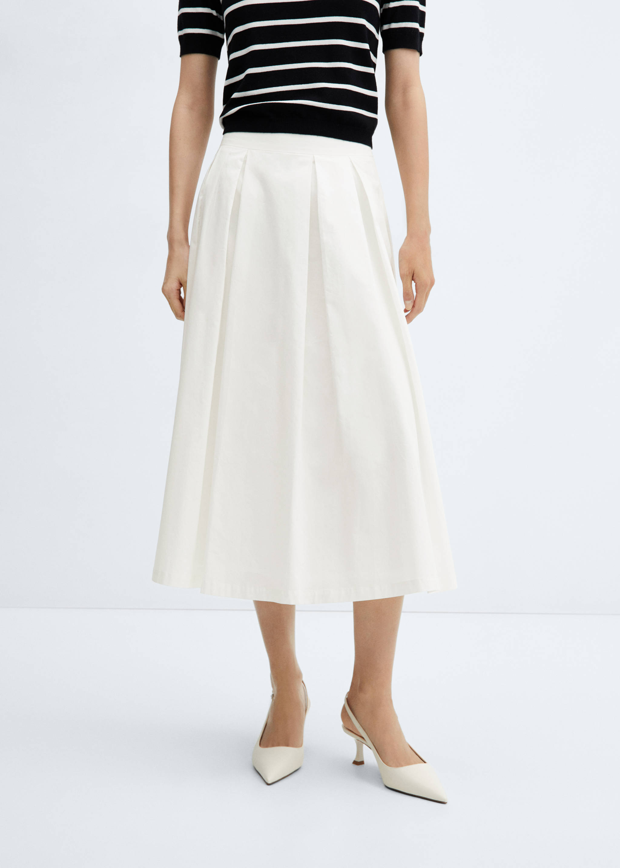 Pleated midi-skirt - Plan moyen