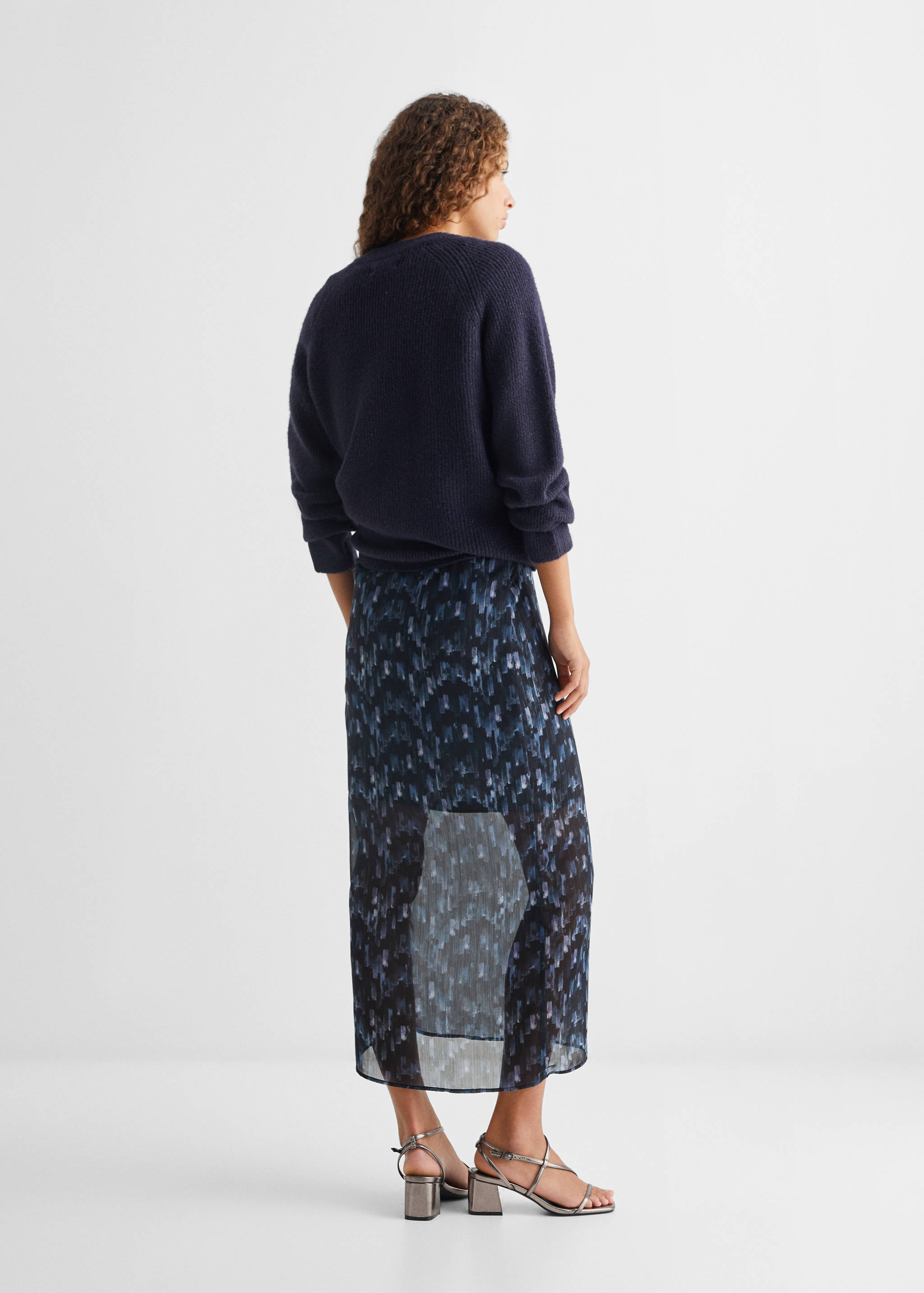 Printed long skirt - Reverse of the article