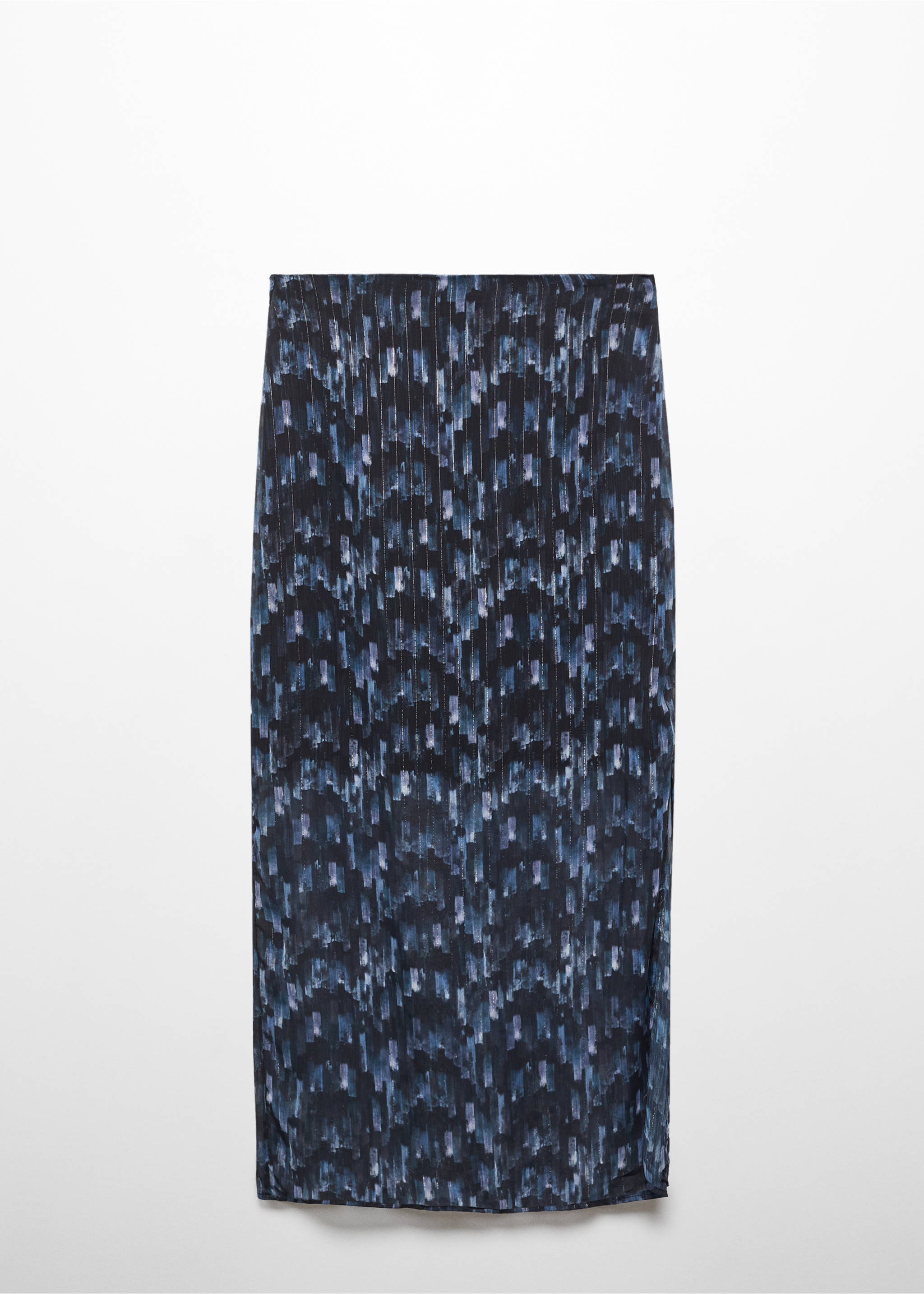 Printed long skirt - Article without model, Blue. Ref: 67050428-00.
