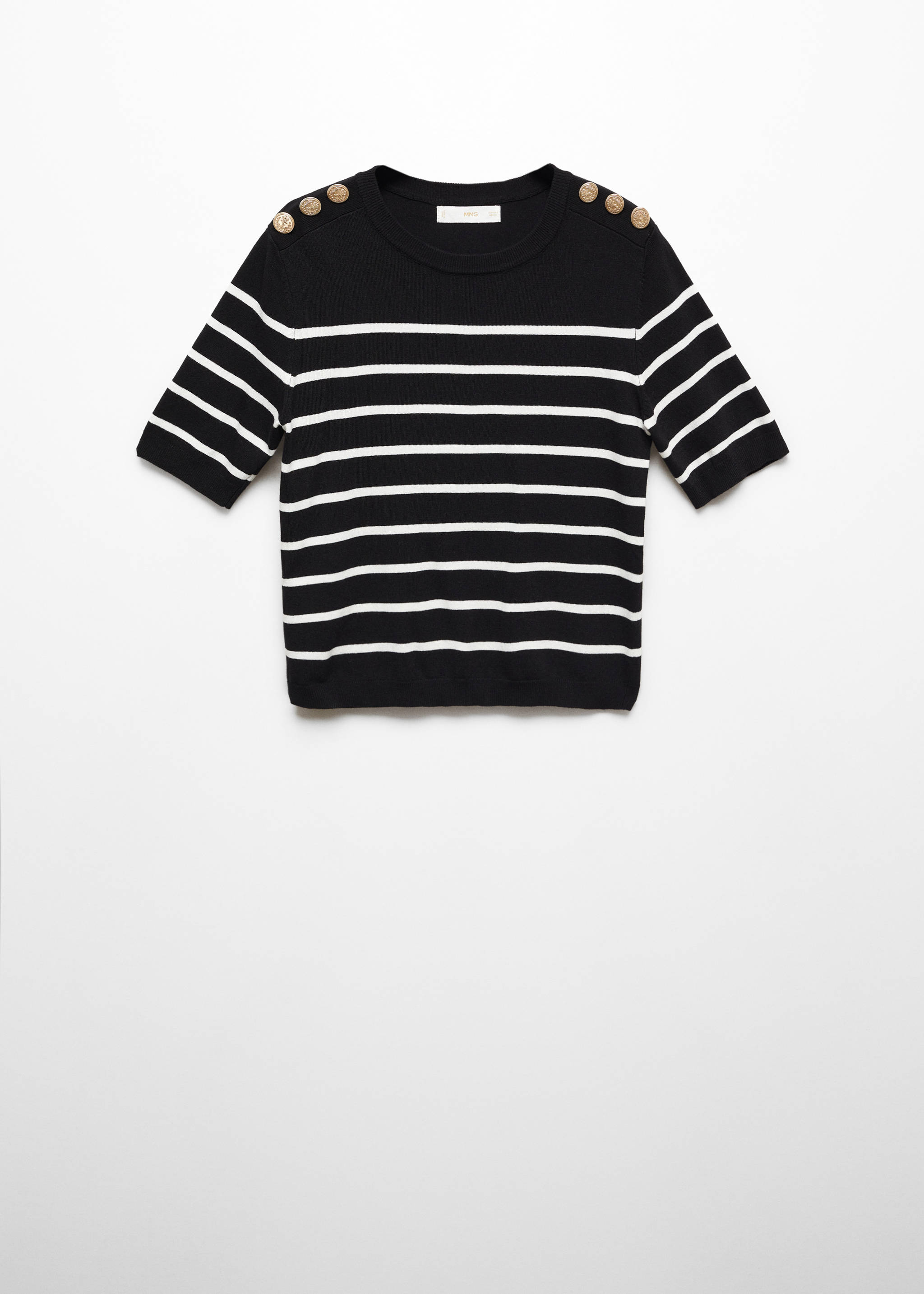 Gestreifter Pullover mit Knöpfen - Artikel ohne Model