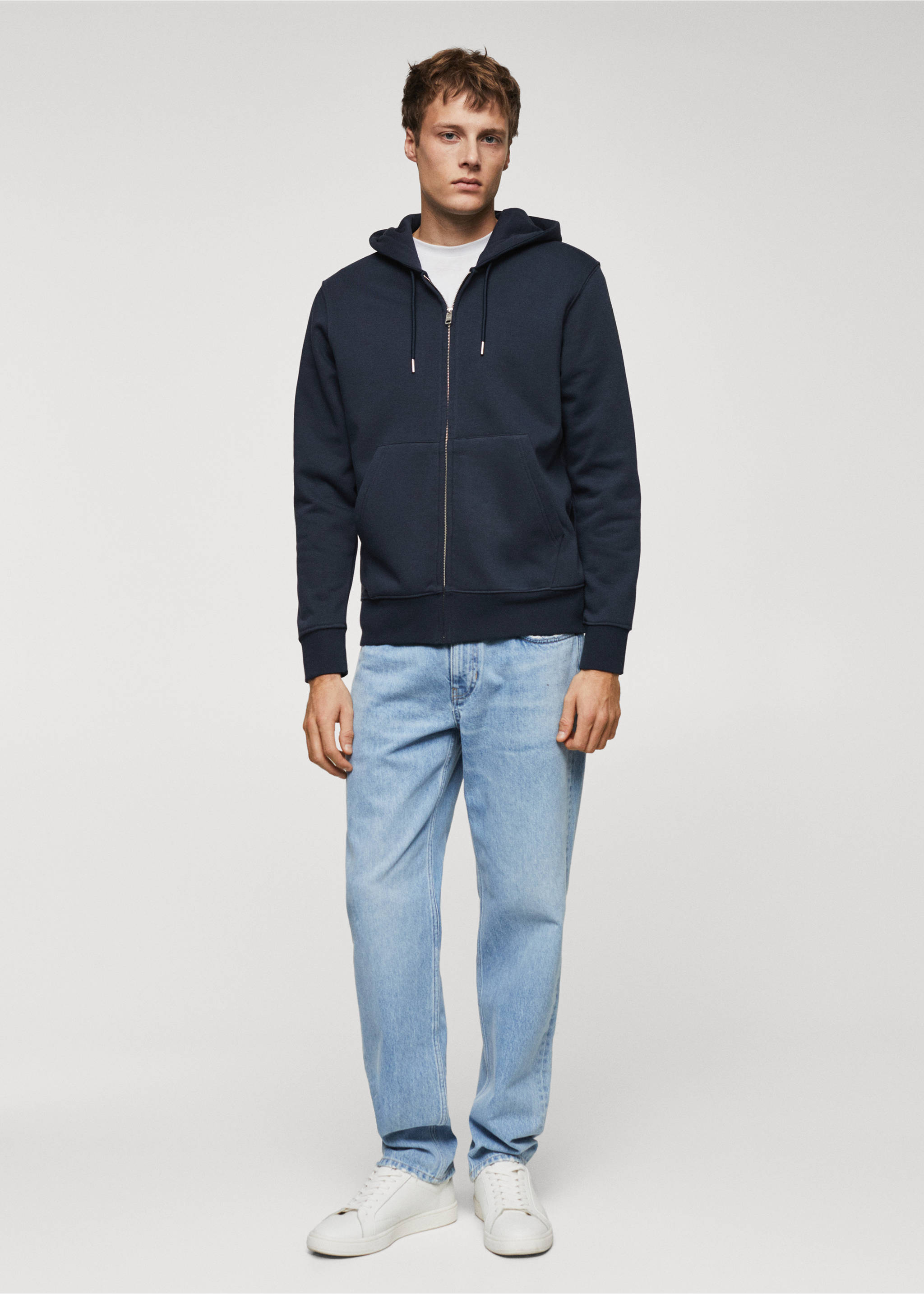 Cotton zip-up hoodie - General plane, Navy. Ref: 67050441-00.