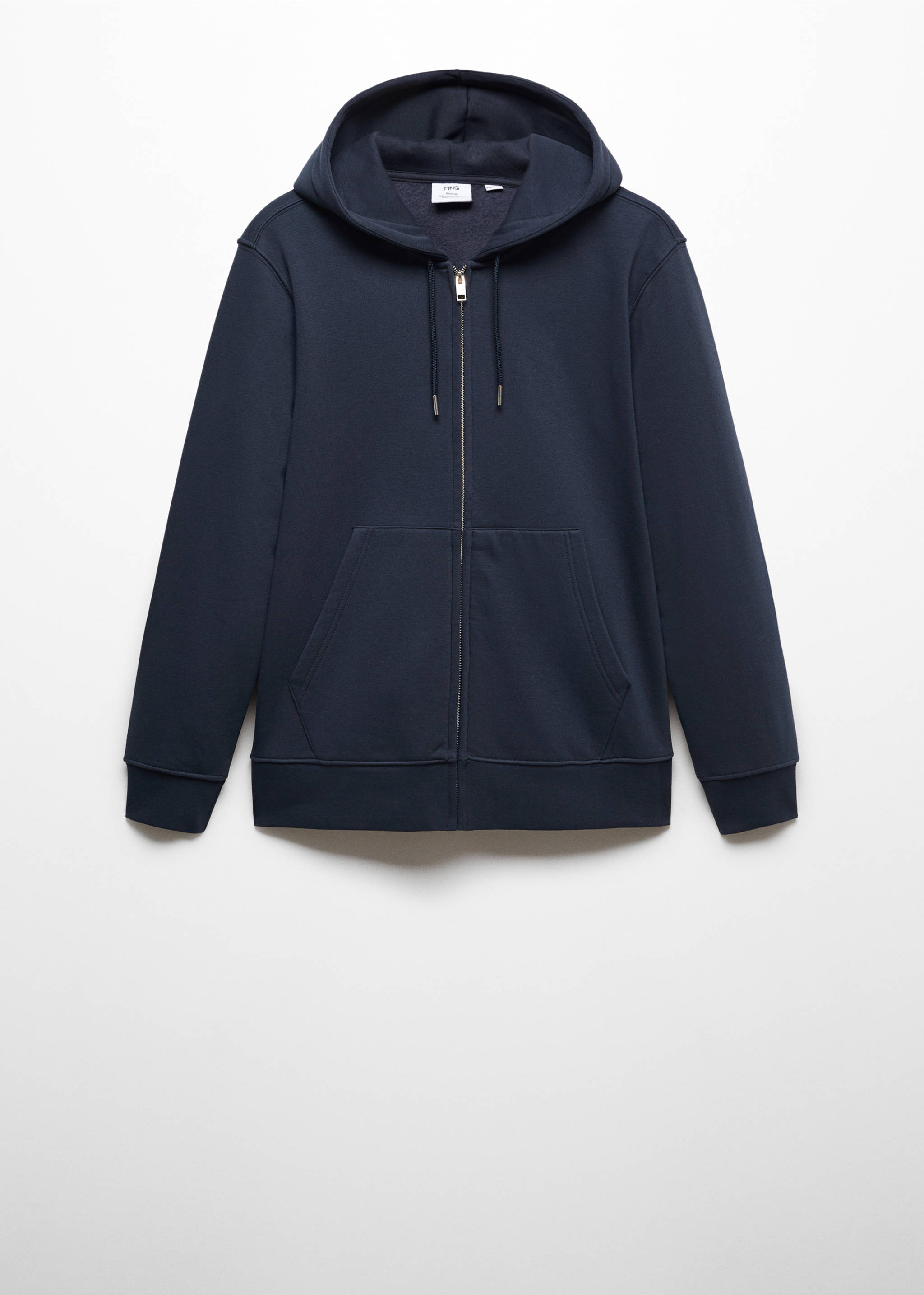 Cotton zip-up hoodie - Article without model, Navy. Ref: 67050441-00.