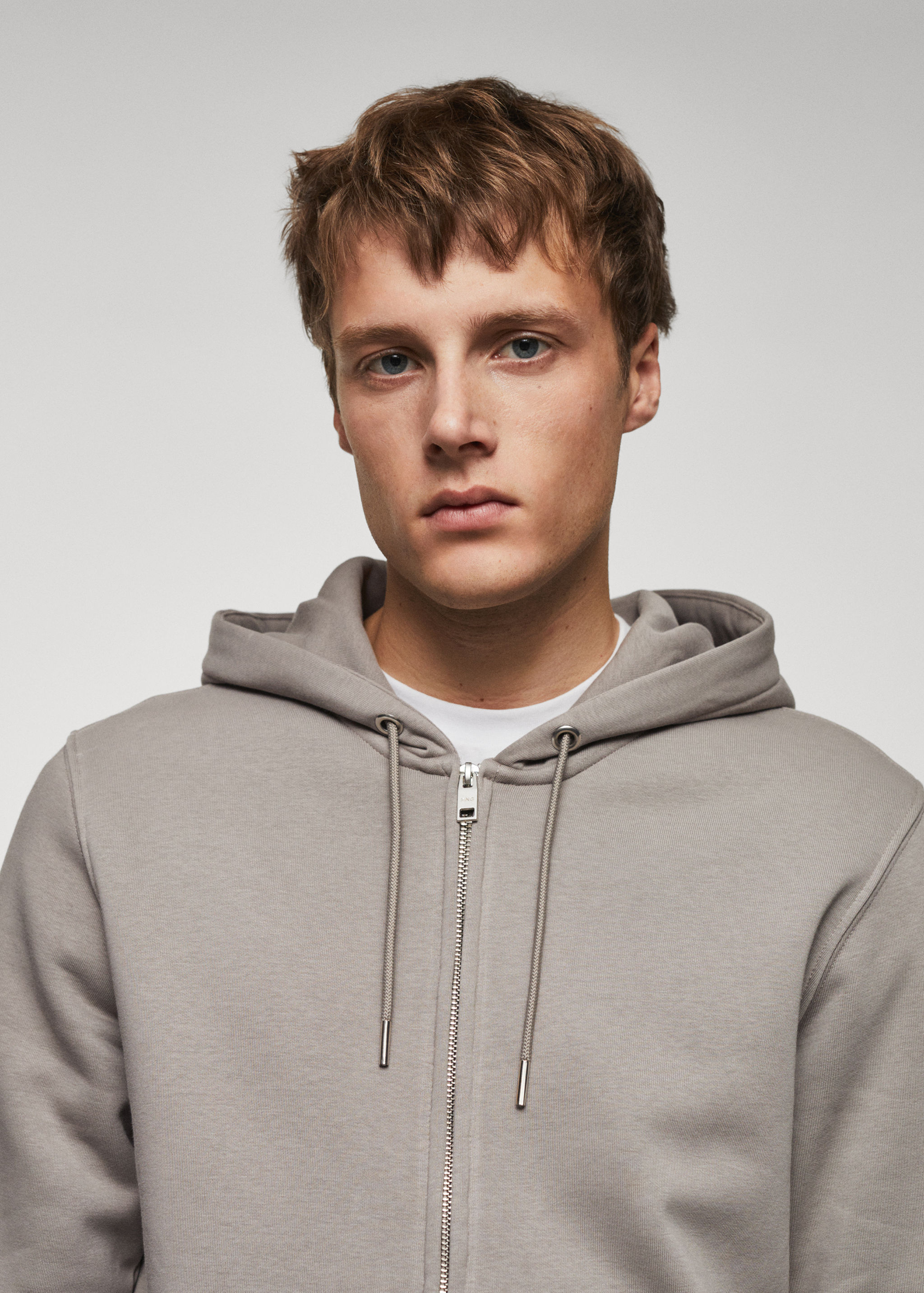 Baumwoll-Sweatshirt mit Zip-Kapuze - Detail des Artikels 1