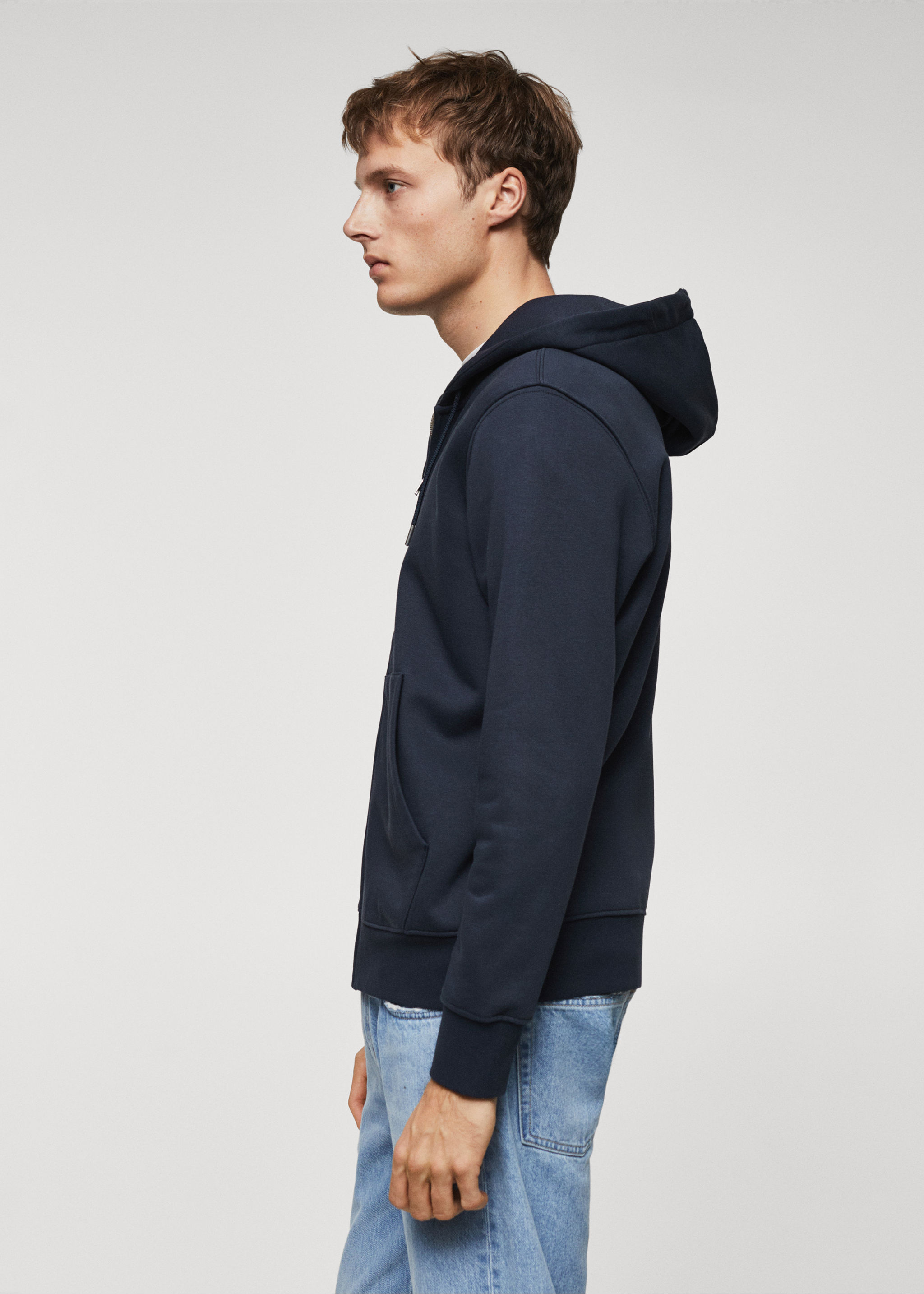 Baumwoll-Sweatshirt mit Zip-Kapuze - Detail des Artikels 2