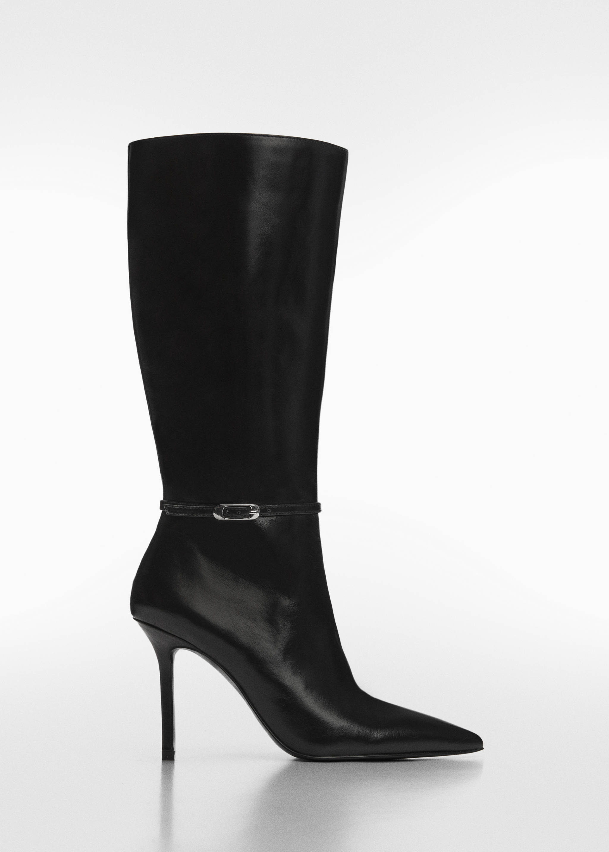 Kožené boty na podpatku - Zboží bez modelu