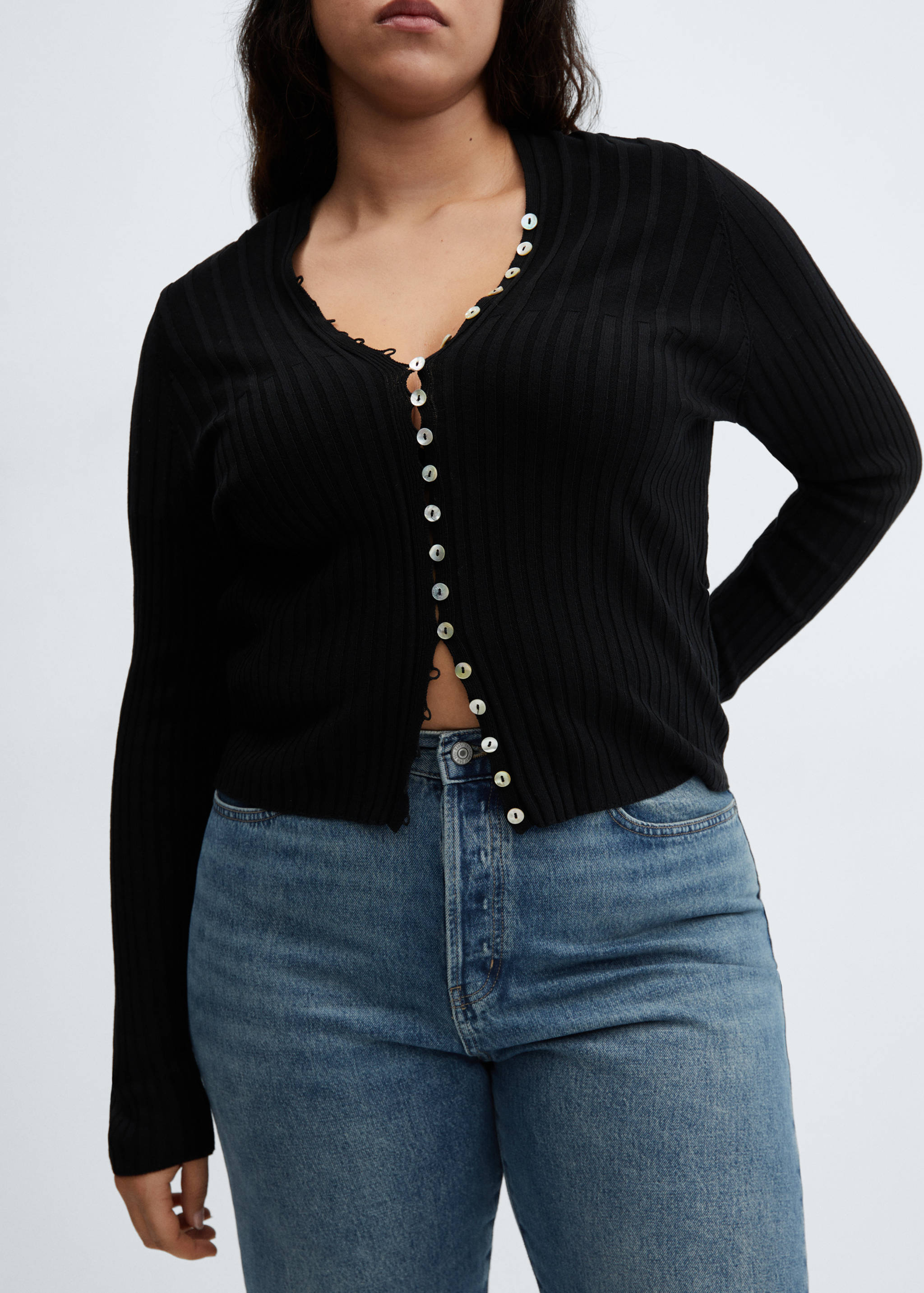 Straight jeans with forward seams - Details of the article 4