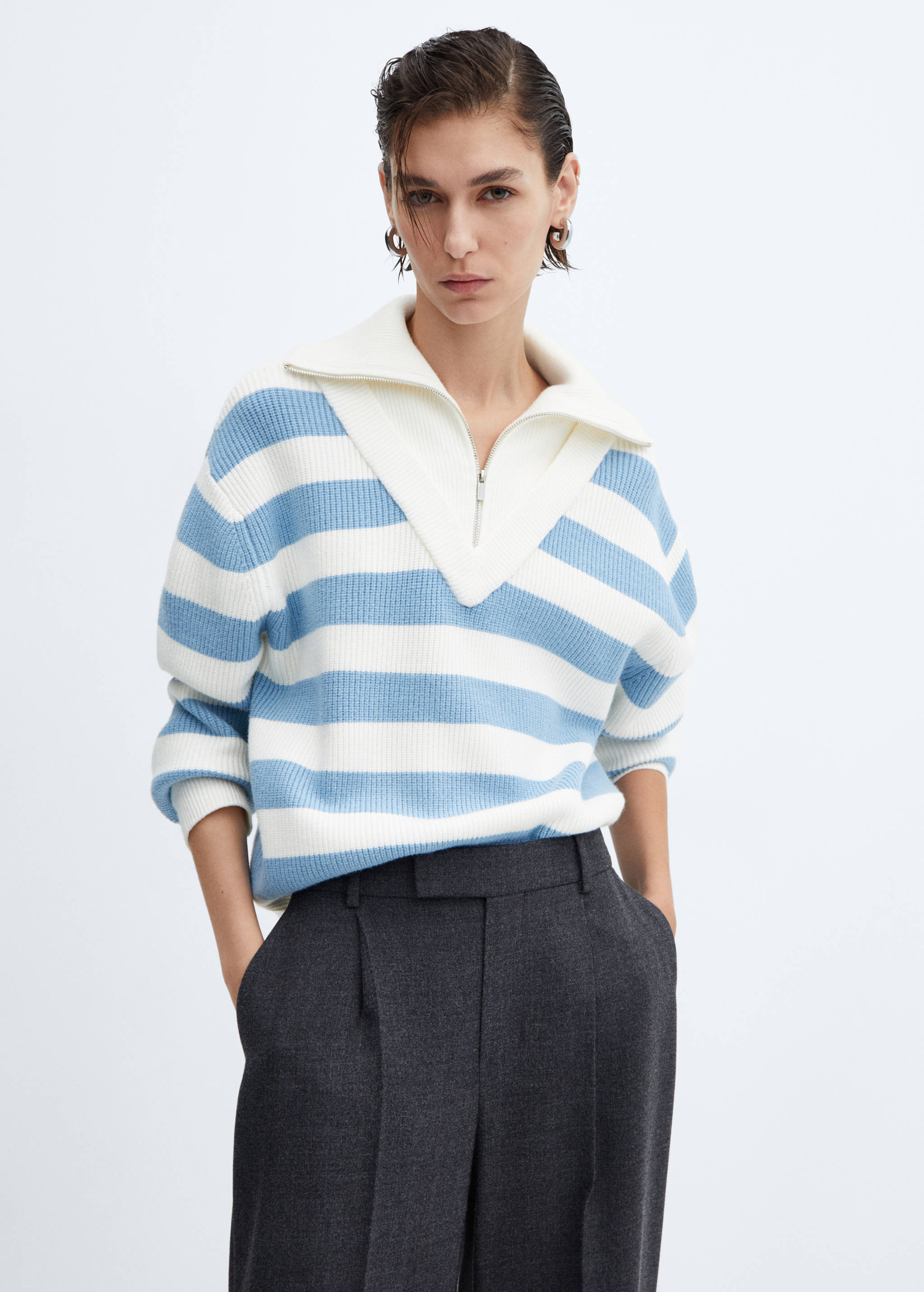 Jersey cuello cremallera - Plano medio