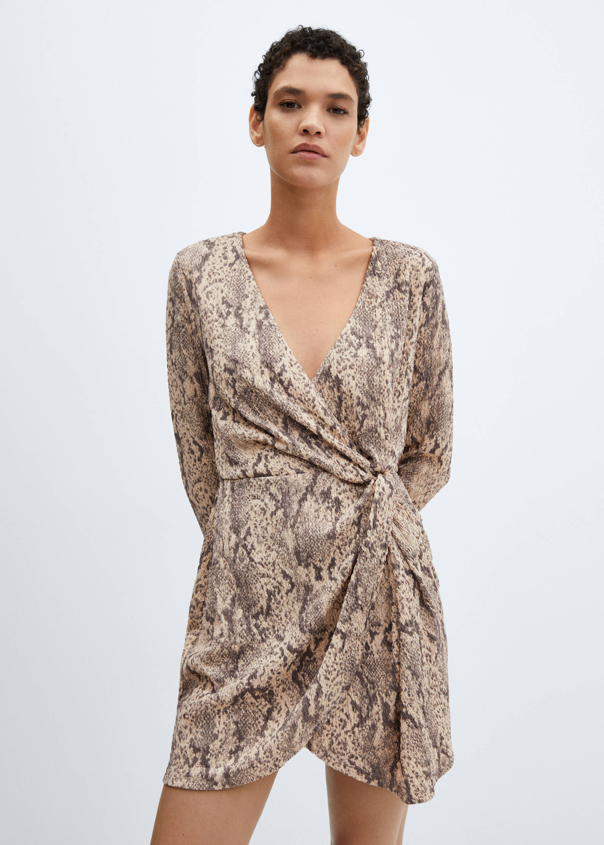Animal-print textured dress - Medium plane
