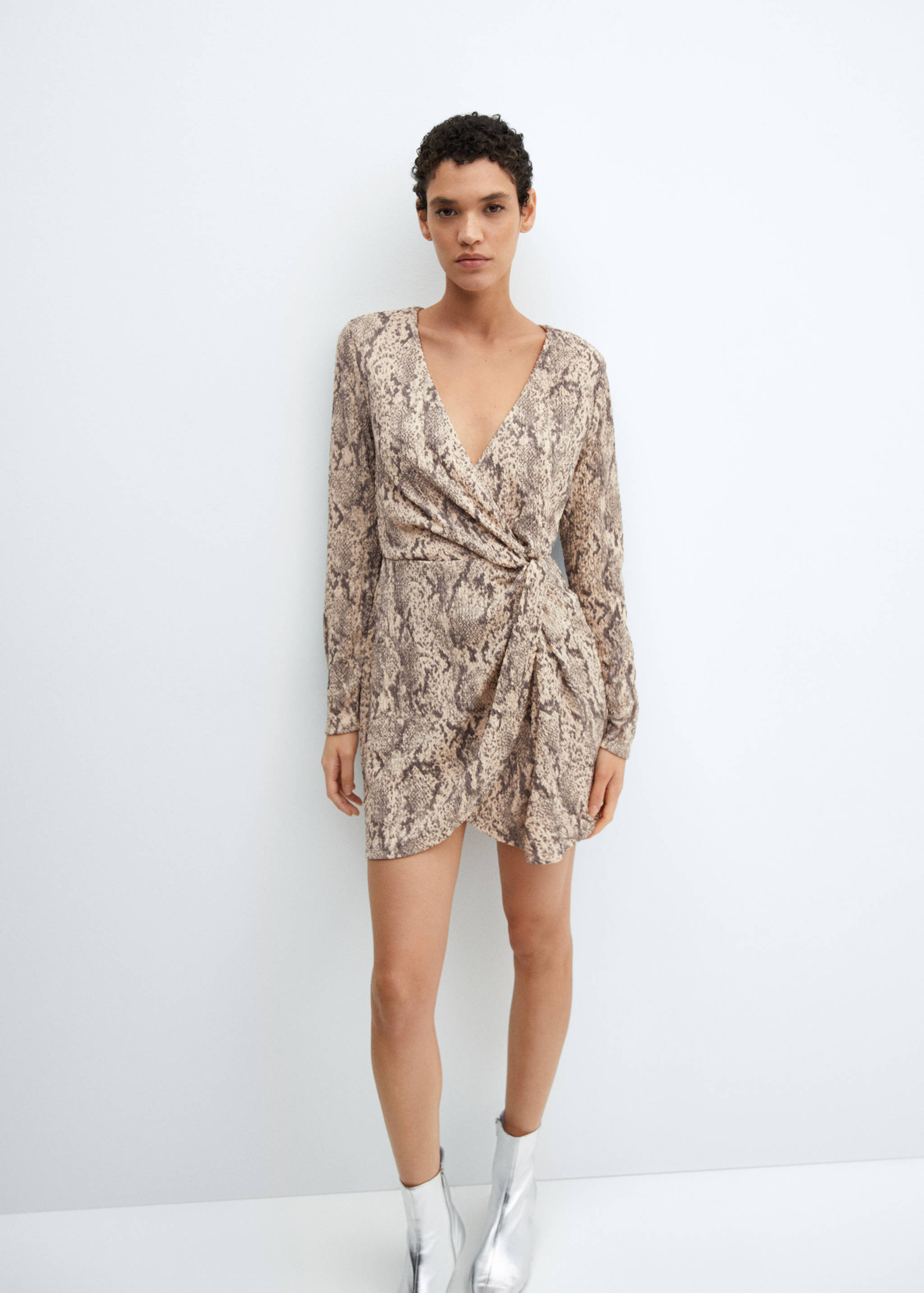 Animal-print textured dress - Details of the article 2