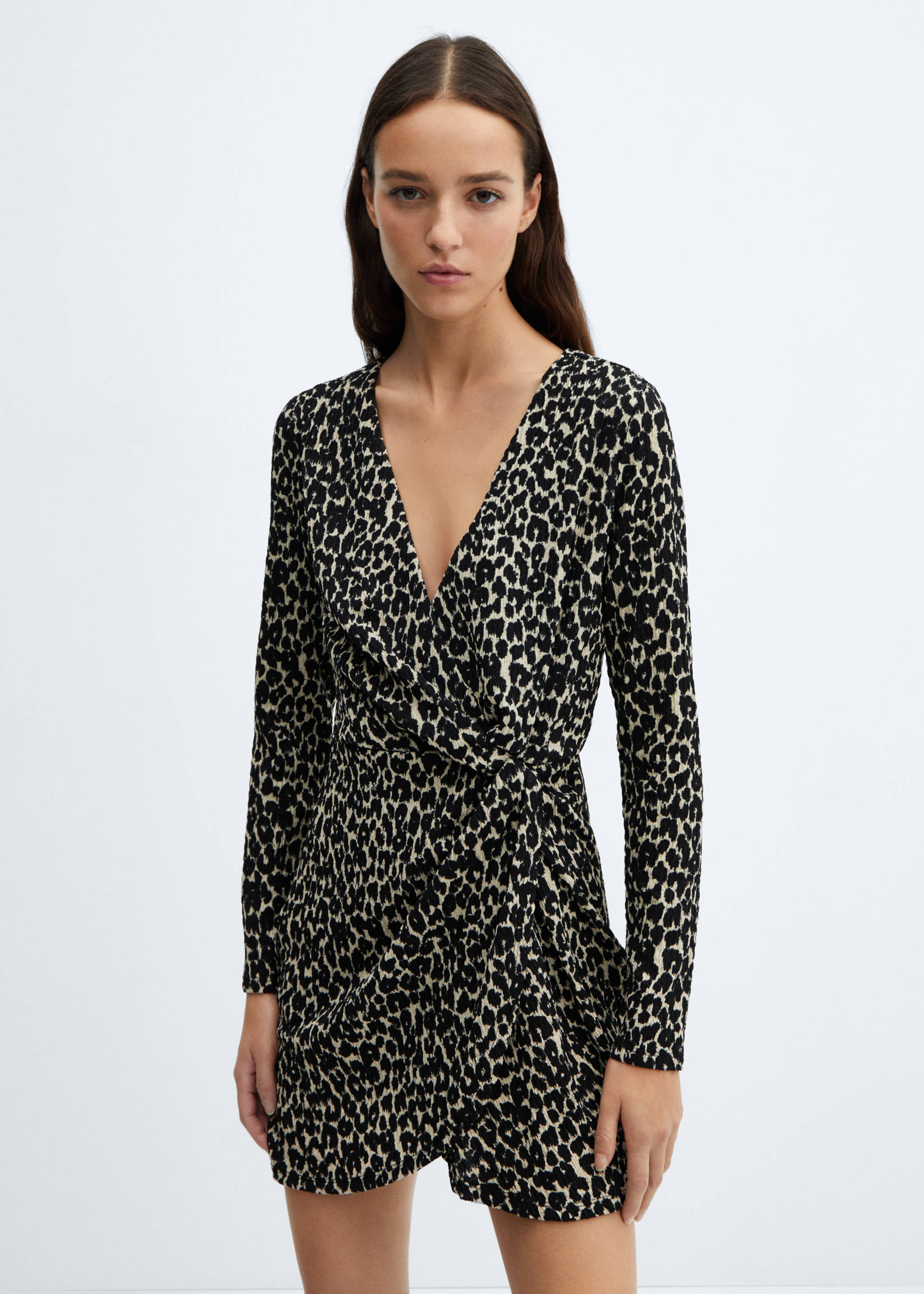Texturiertes Animal-Print-Kleid - Mittlere Ansicht