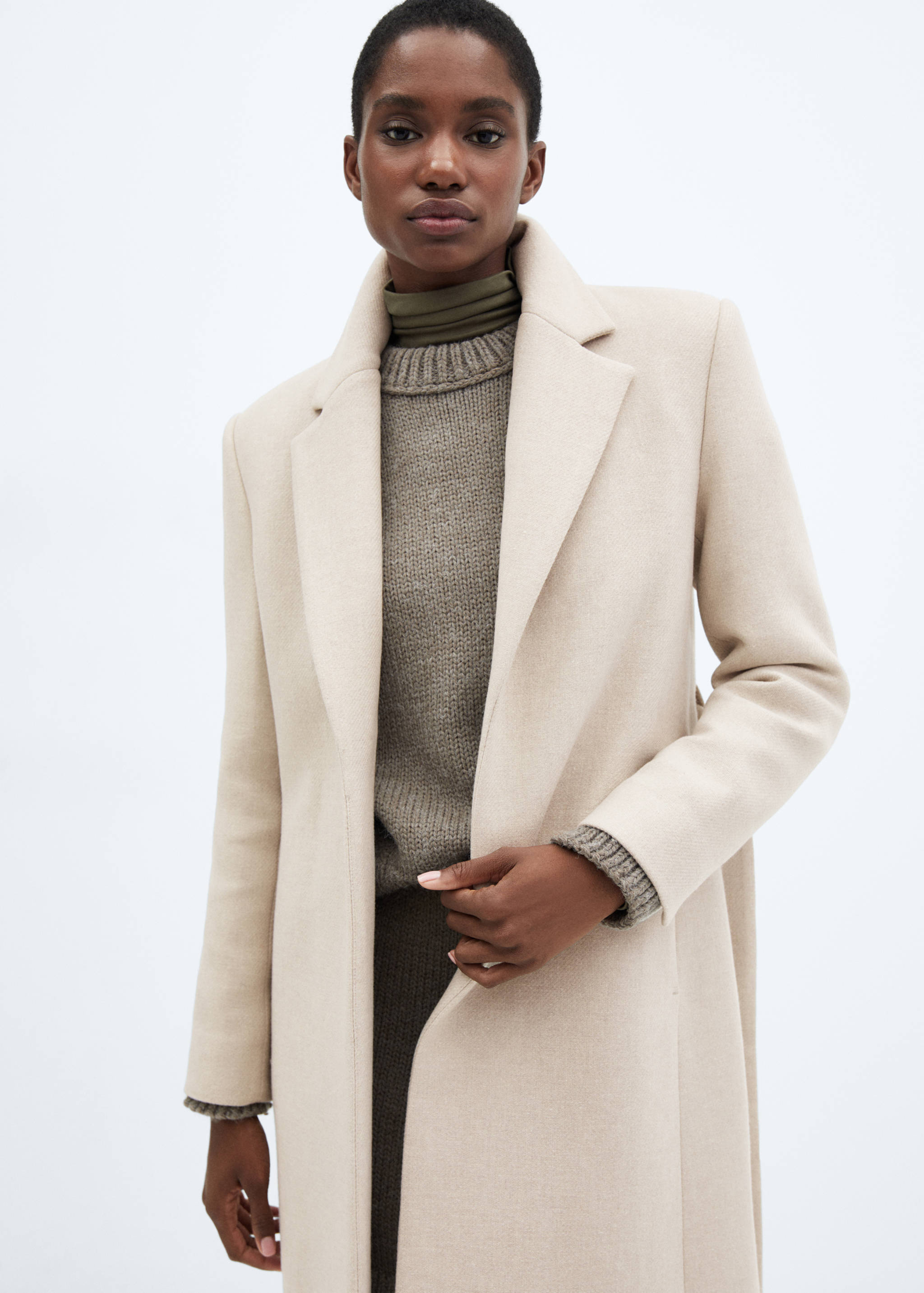 Manteco wool coat with detachable faux fur collar - Details of the article 4