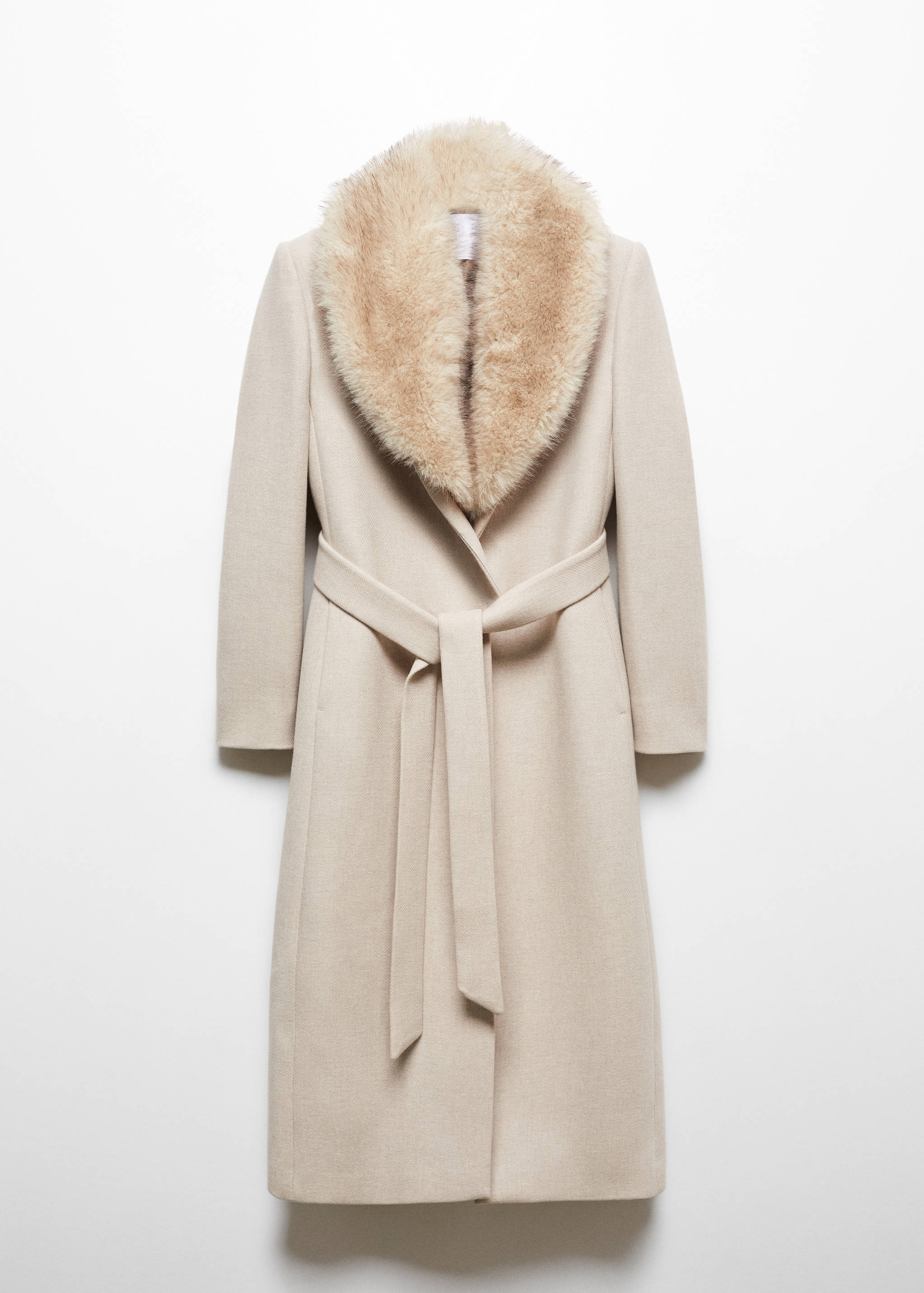 Manteco wool coat with detachable faux fur collar - Article without model