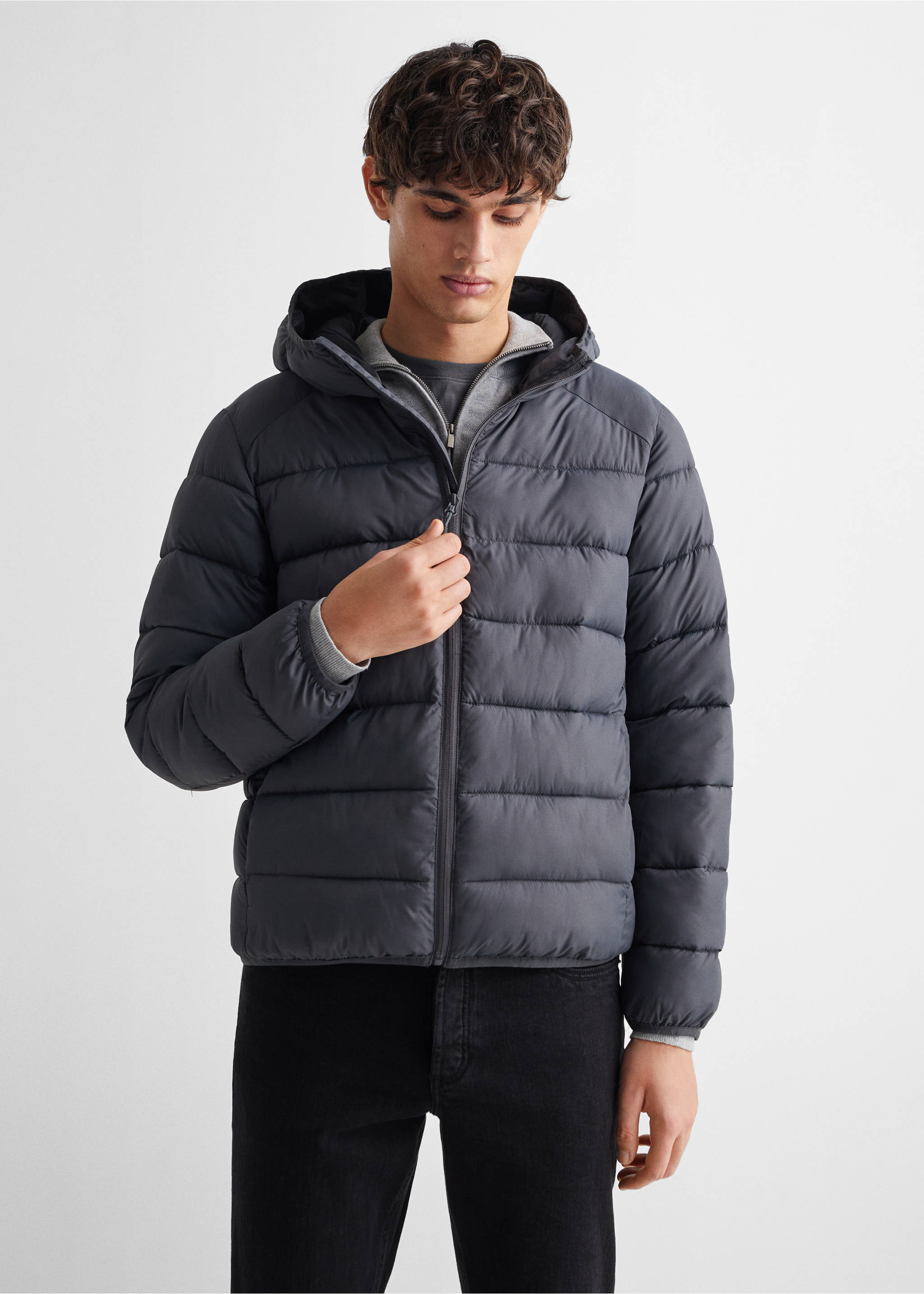 Quilted jacket - Medium plane, Charcoal. Ref: 67050470-00.