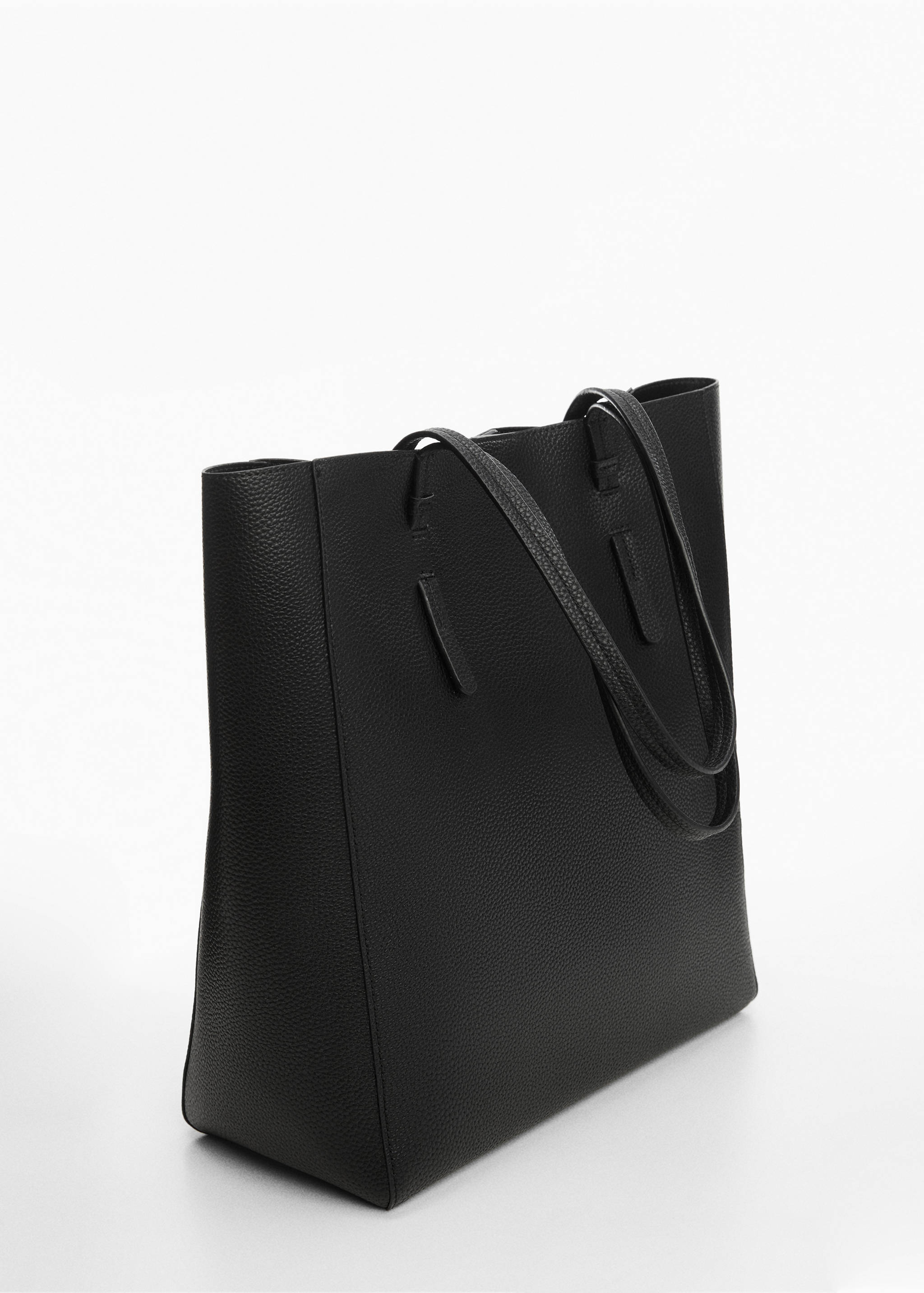 Faux-leather shopper bag - Medium plane