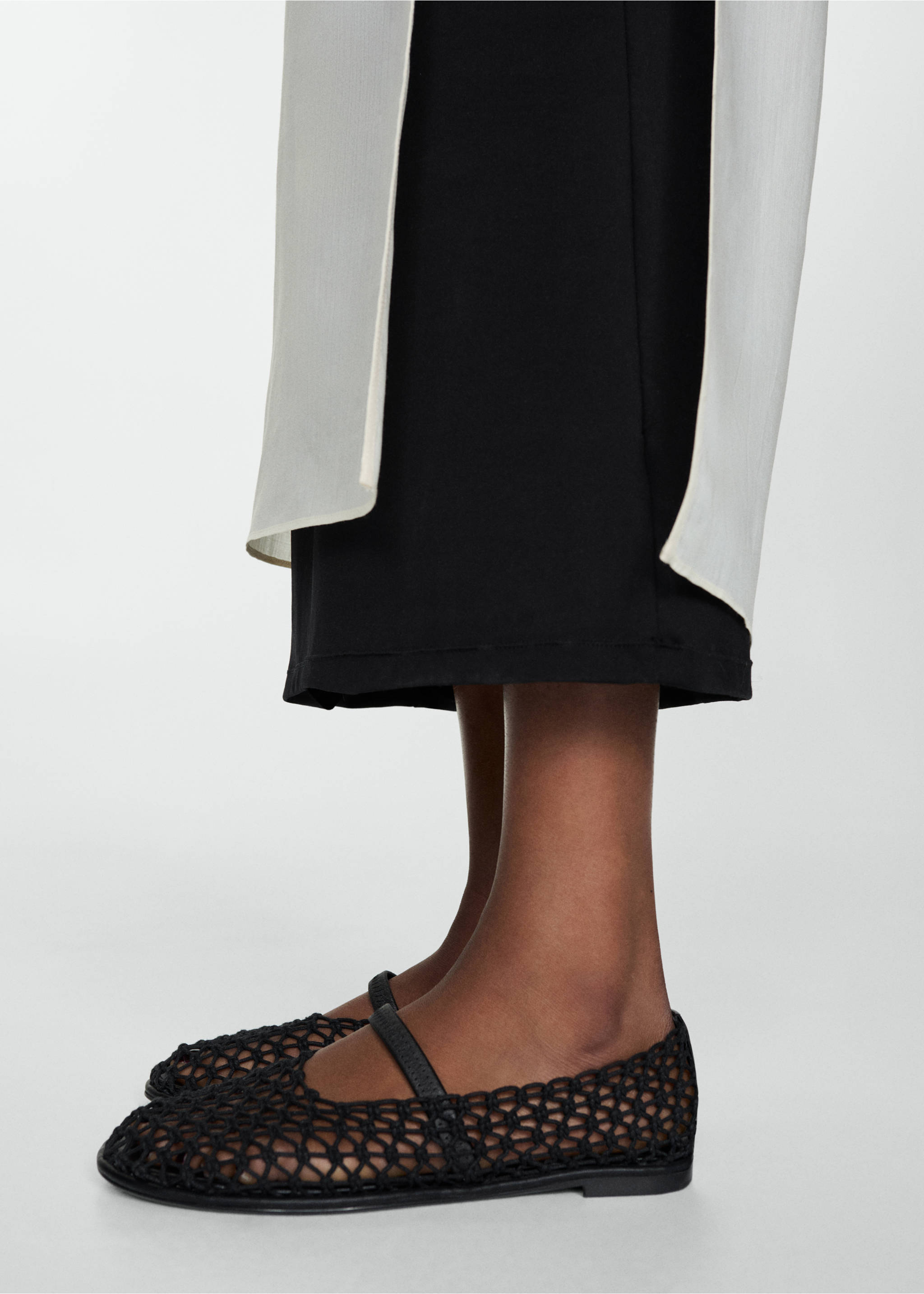 Ballet flats with mesh strap - General plane, Black. Ref: 67050486-00.