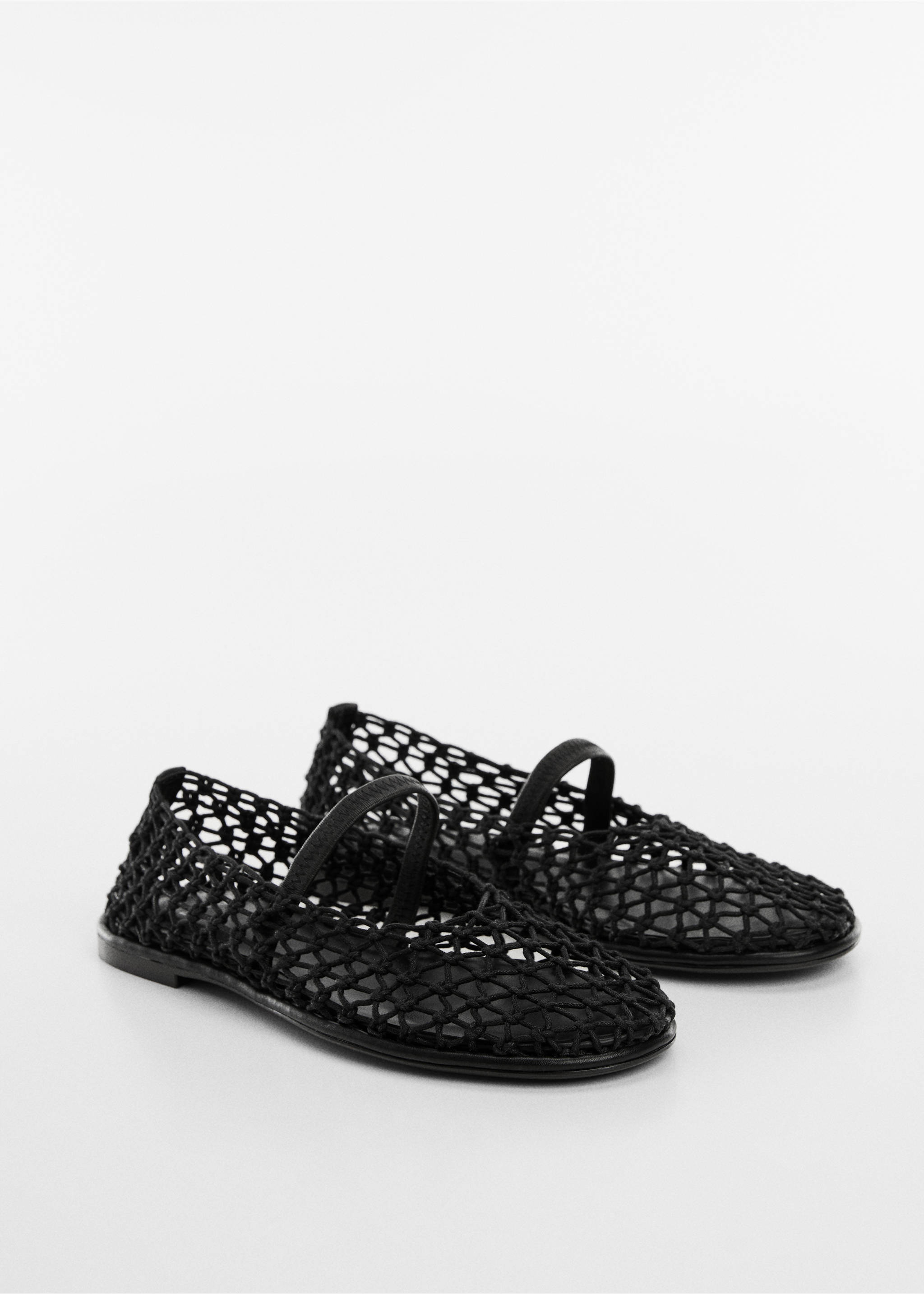 Ballet flats with mesh strap - Medium plane, Black. Ref: 67050486-00.