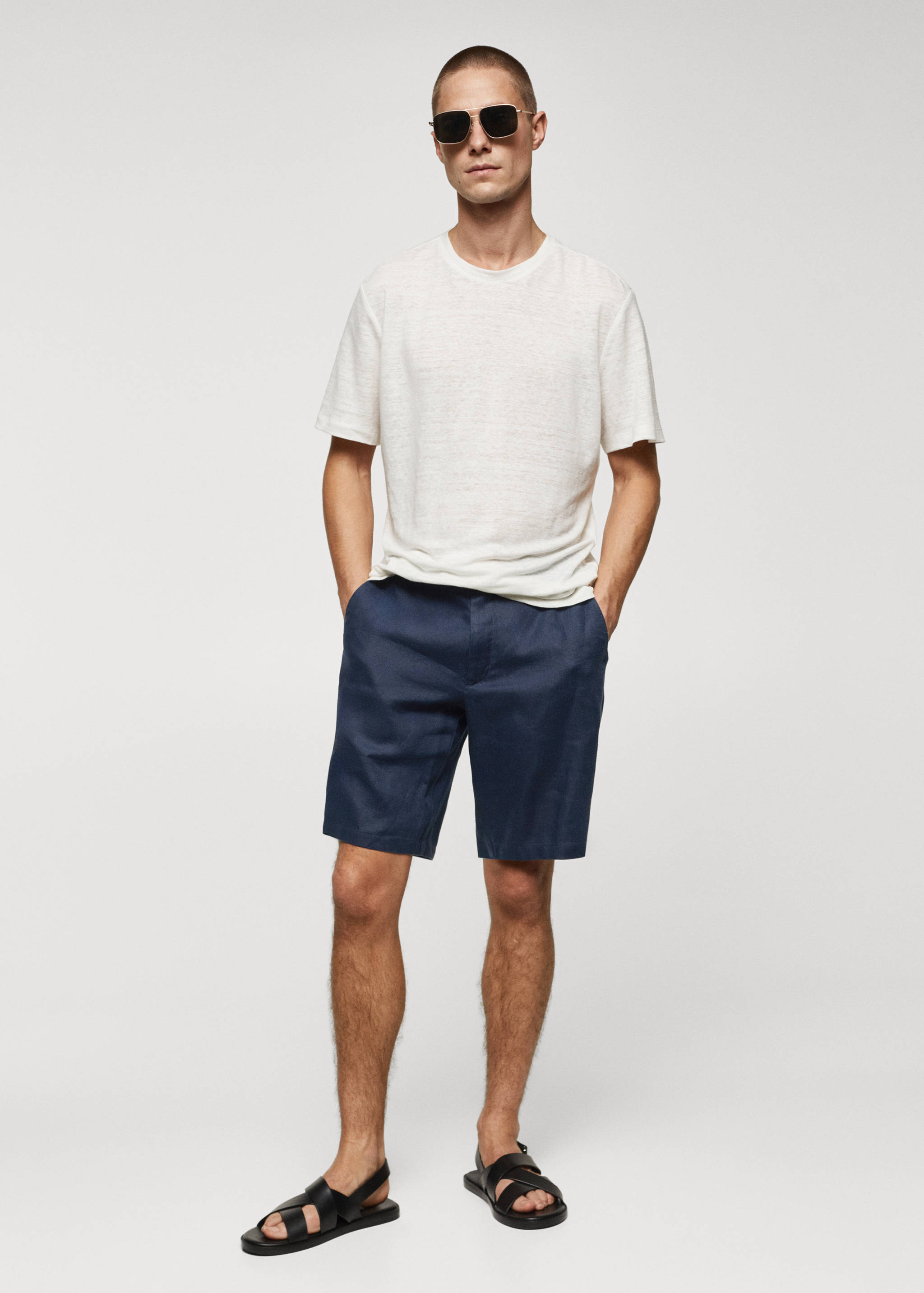 Bermudashorts aus 100 % Leinen - Allgemeine Ansicht